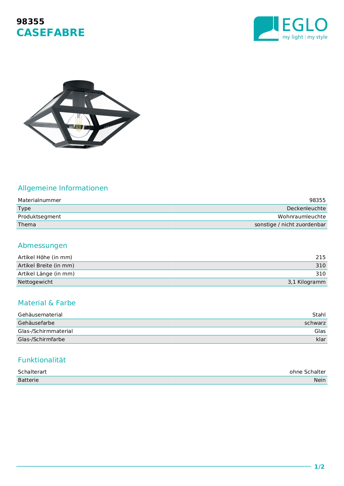 Eglo 98355 Service Manual