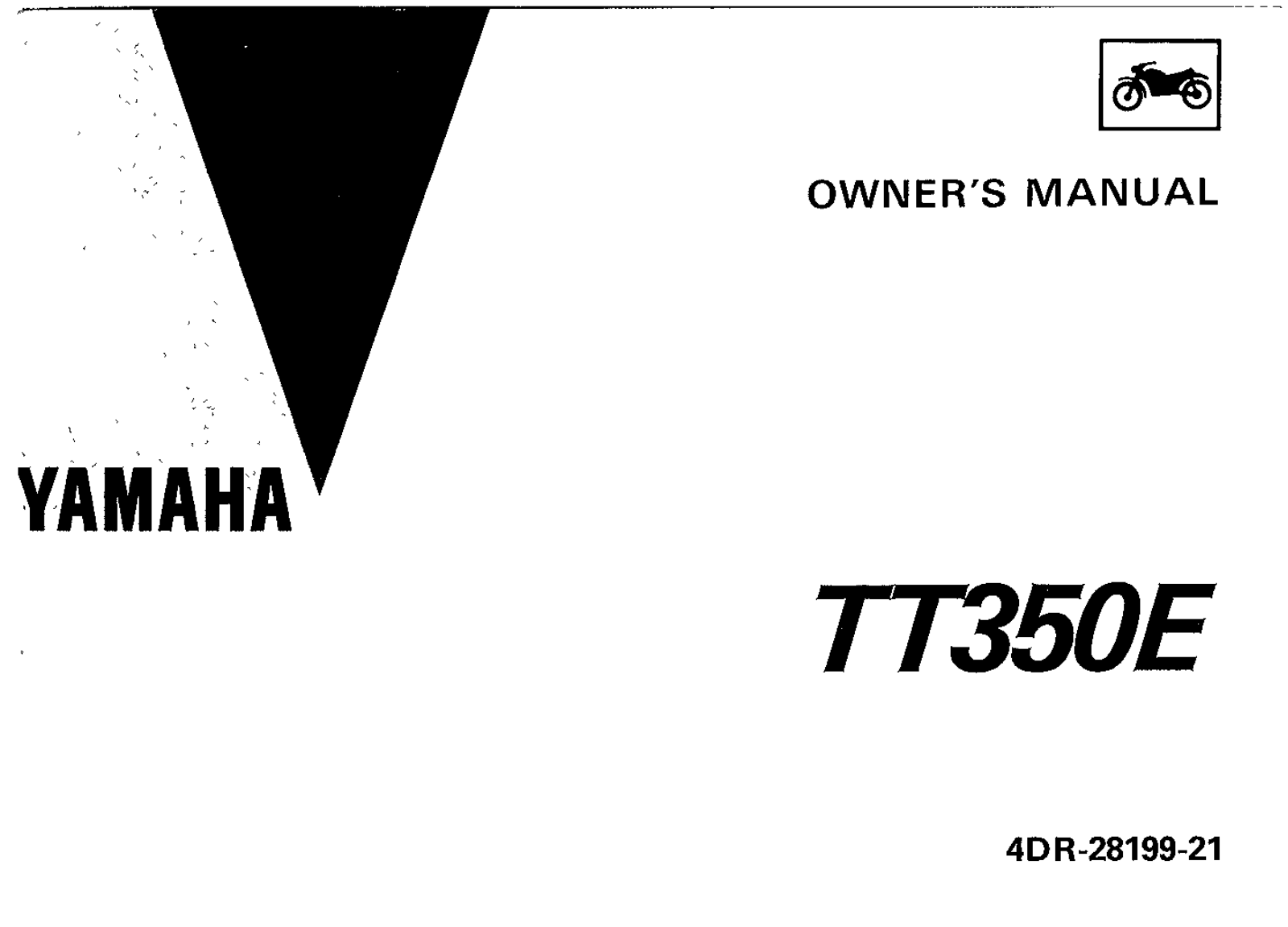 Yamaha TT350 E 1993 Owner's manual