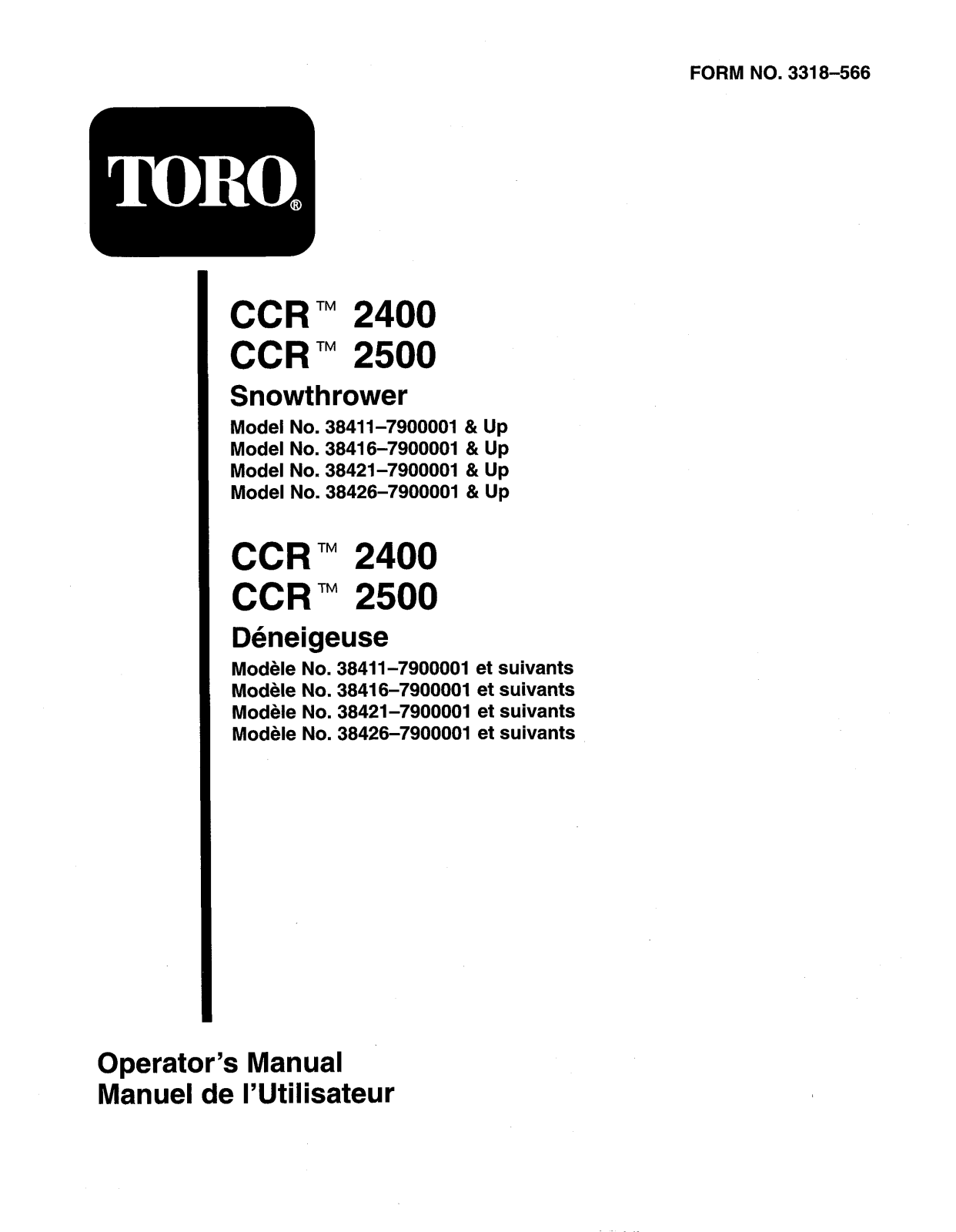 Toro 38411, 38416, 38421, 38426 Operator's Manual