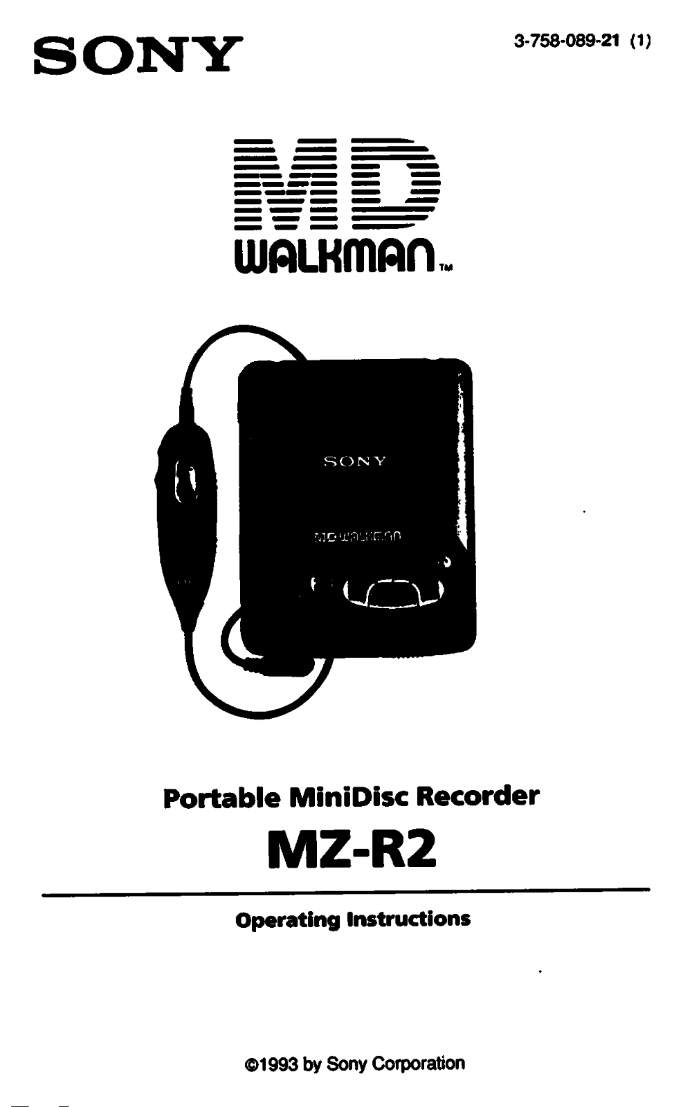 Sony MZR-2 Owners manual