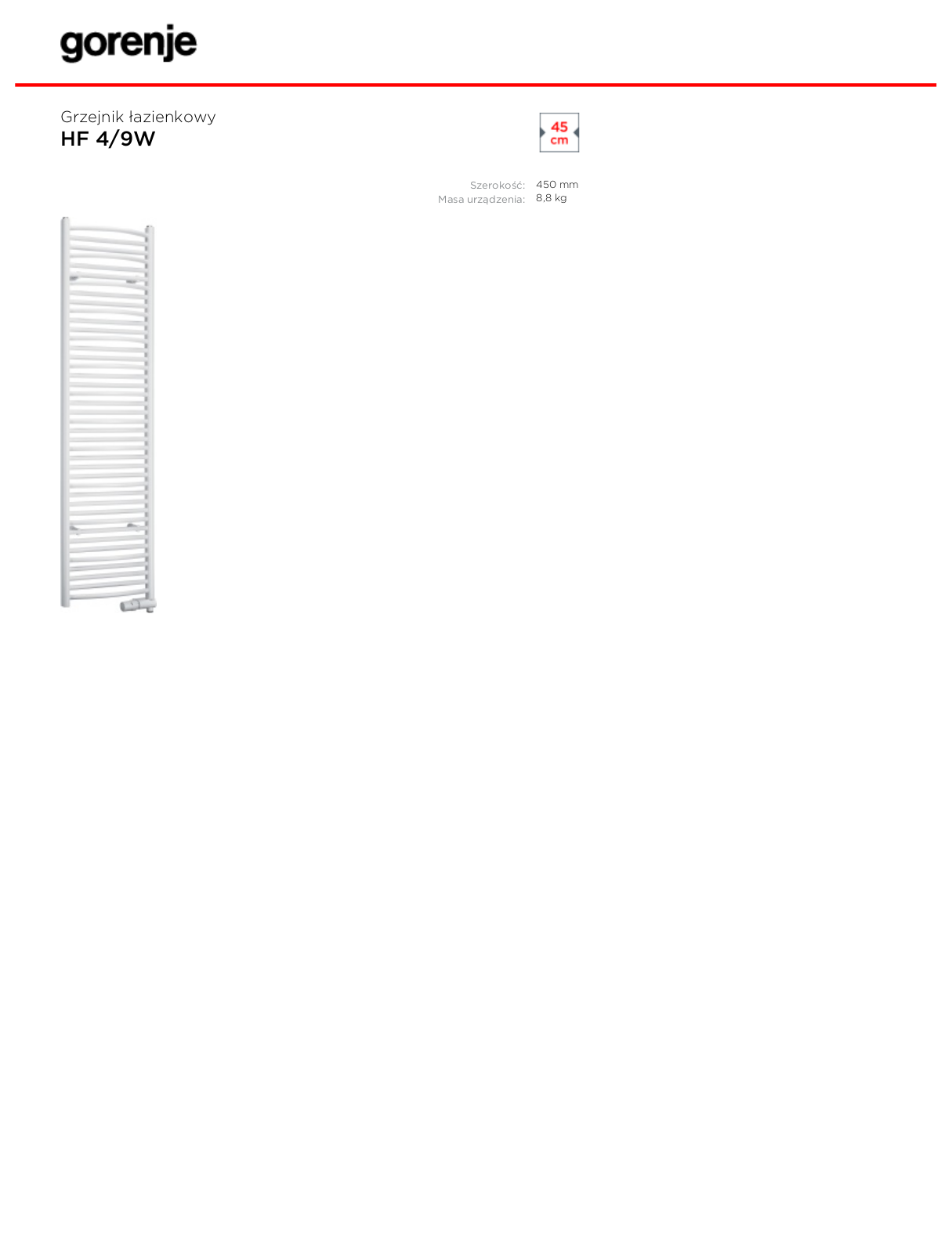 Gorenje HF 4-9W DATASHEET