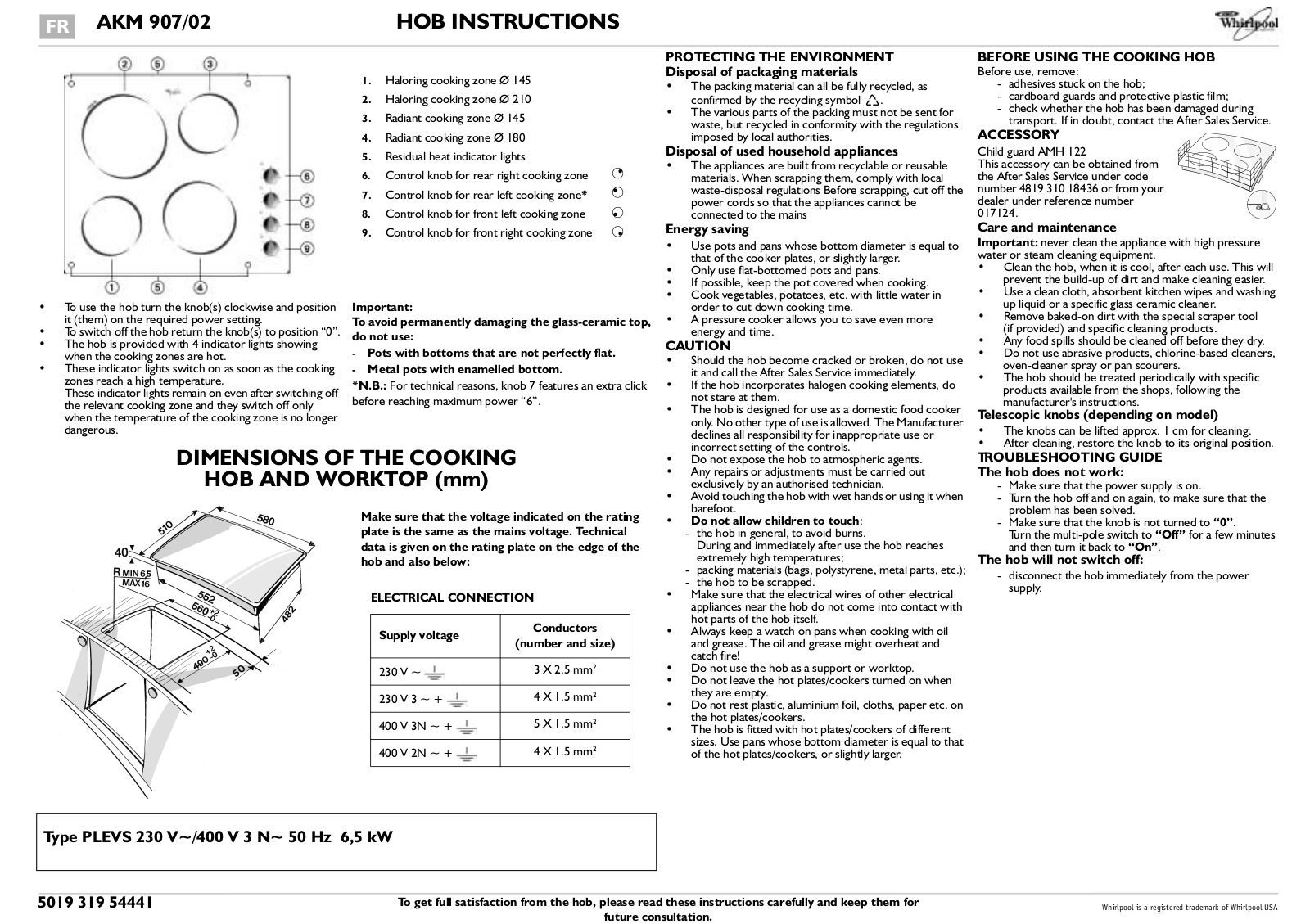 Whirlpool AKM 907/NE/02 PROGRAM CHART - ManualMachine.com