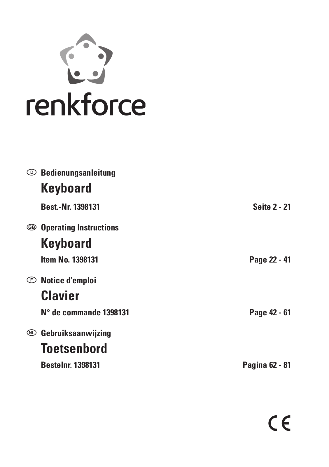 Renkforce JK-805 Operating Instructions