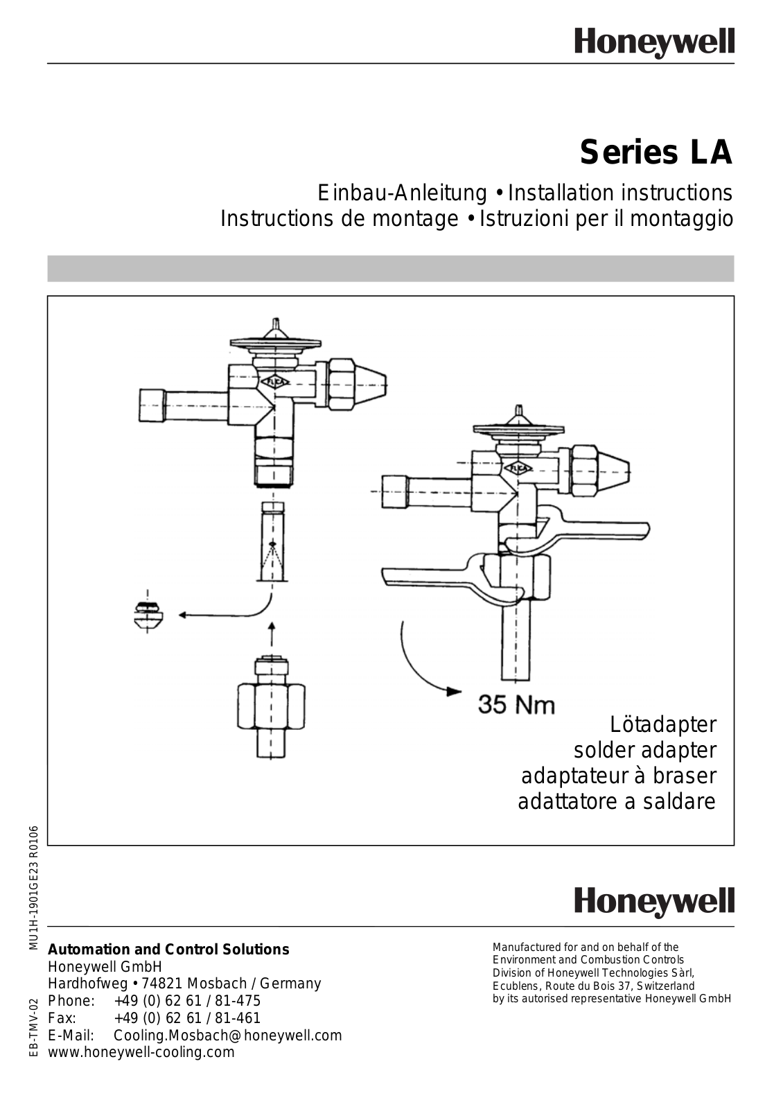 HONEYWELL LA User Manual