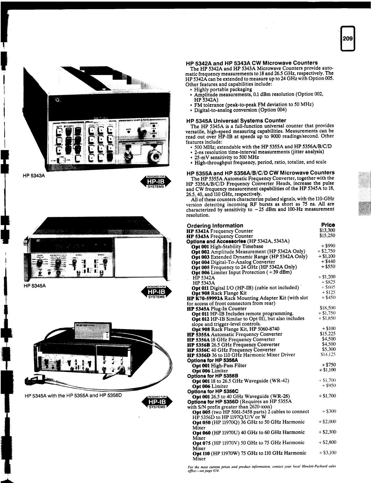 Agilent 5355A Specifications Sheet