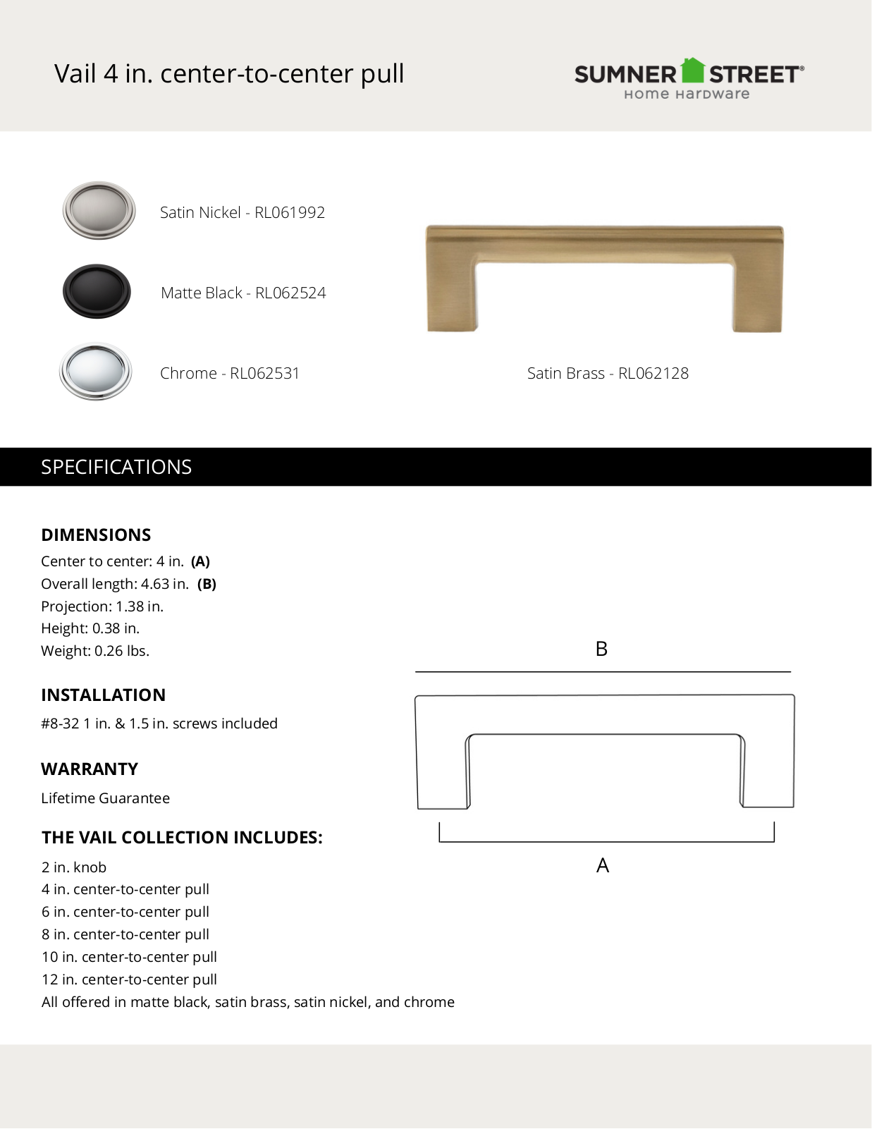 Sumner Street Home Hardware CTHD1189 Specifications - ManualMachine.com