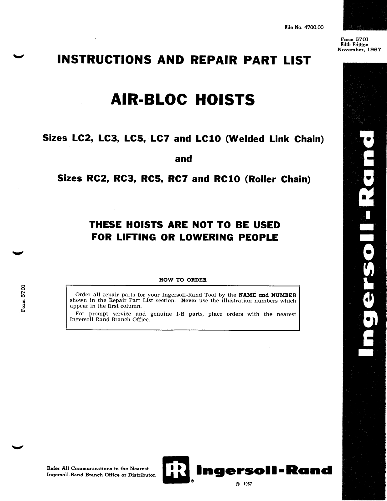 Ingersol Rand LC7, LC2, LC3, LC4 User Manual