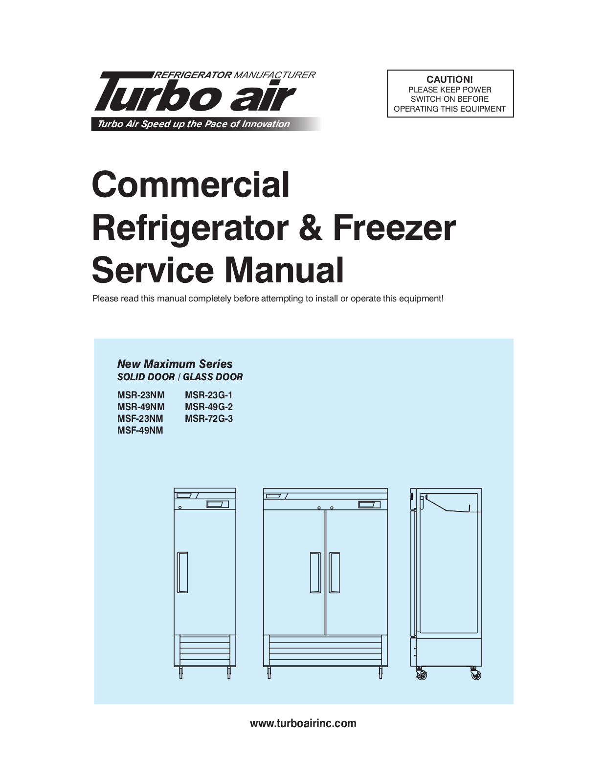 Turbo Air MSR-23NM Service Manual