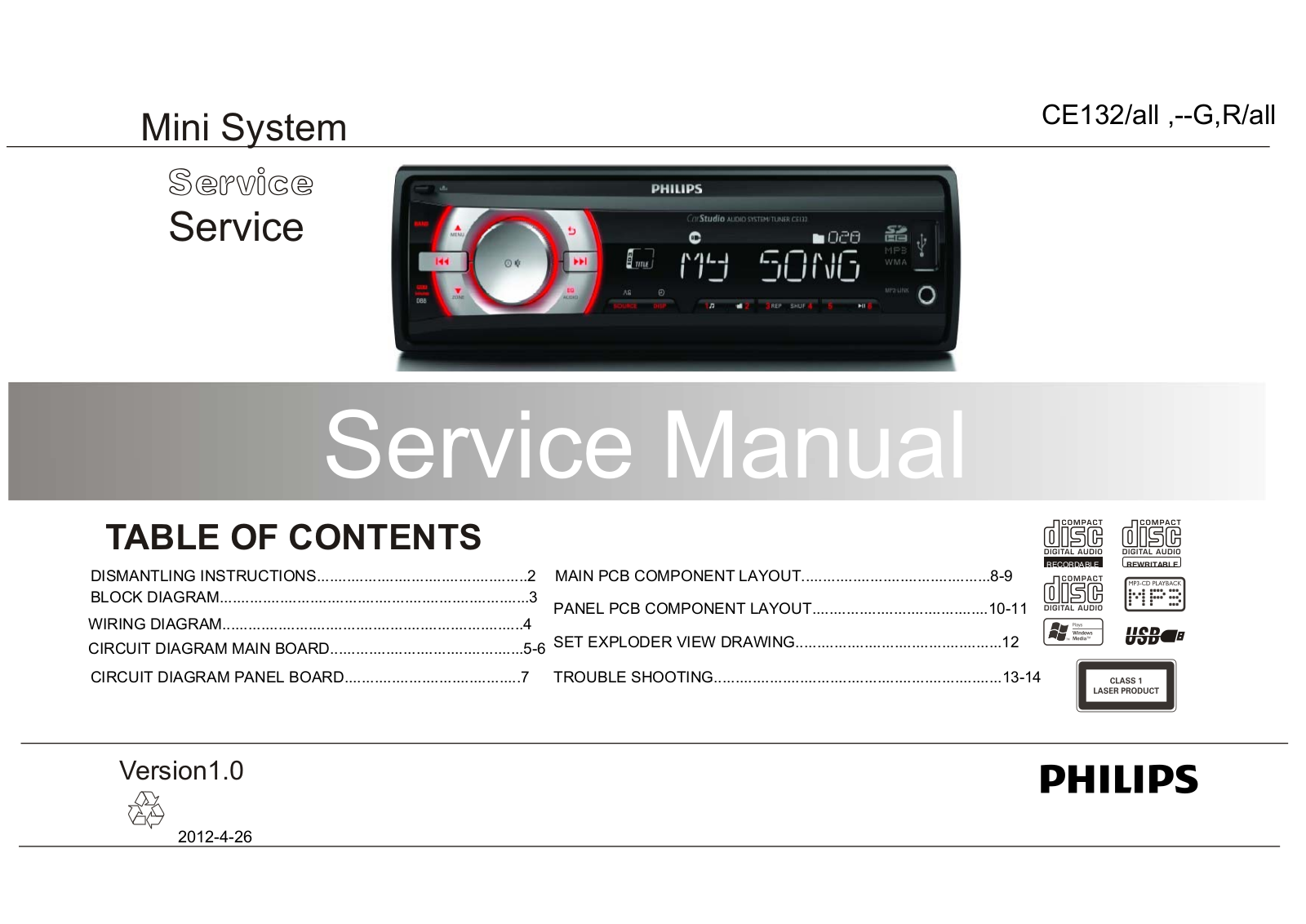 Philips CE-132 Service Manual