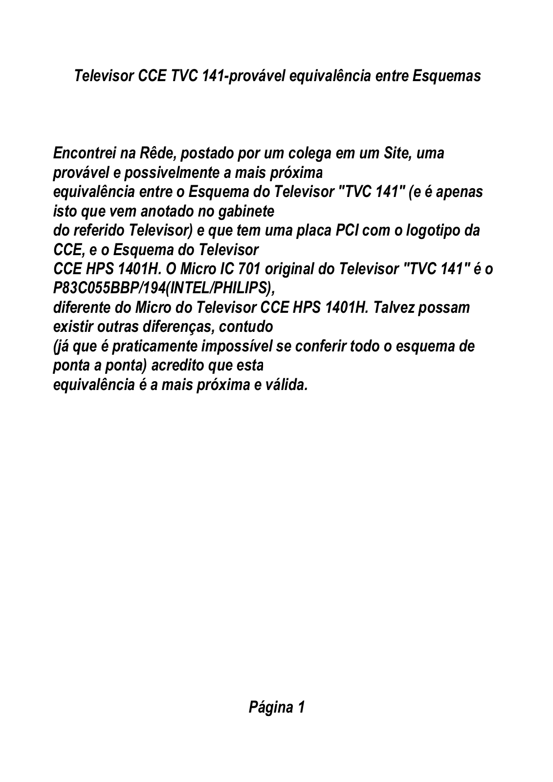 CCE TVC141 Schematic