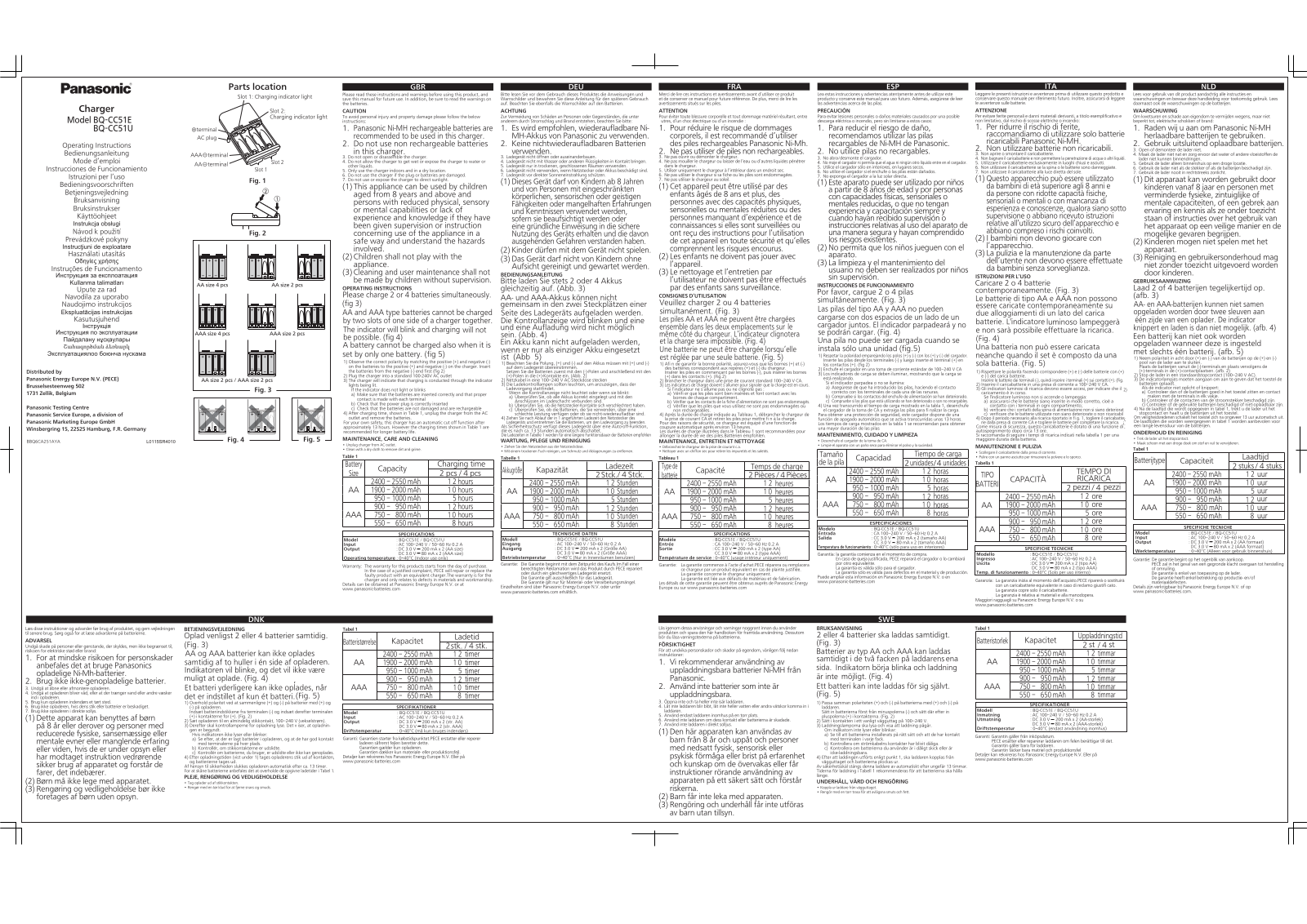 Panasonic BQ-CC51E, BQ-CC51U User guide