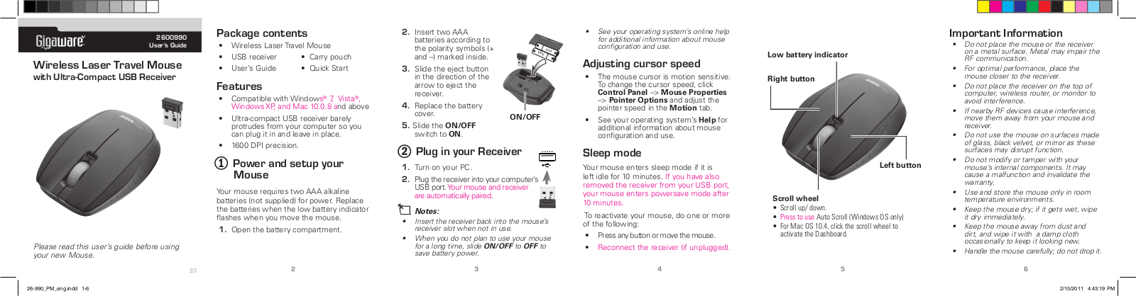 Darfon Electronics MA1 User's manual