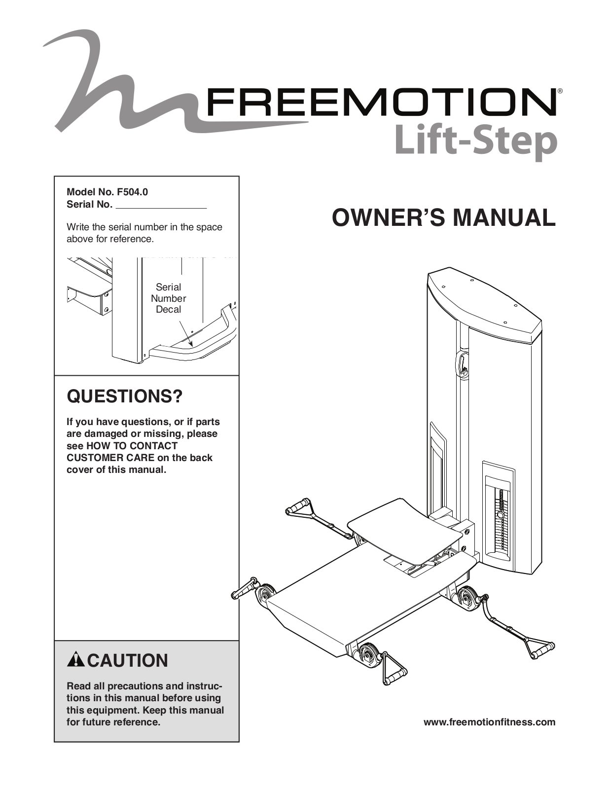 FreeMotion F5040 Owner's Manual