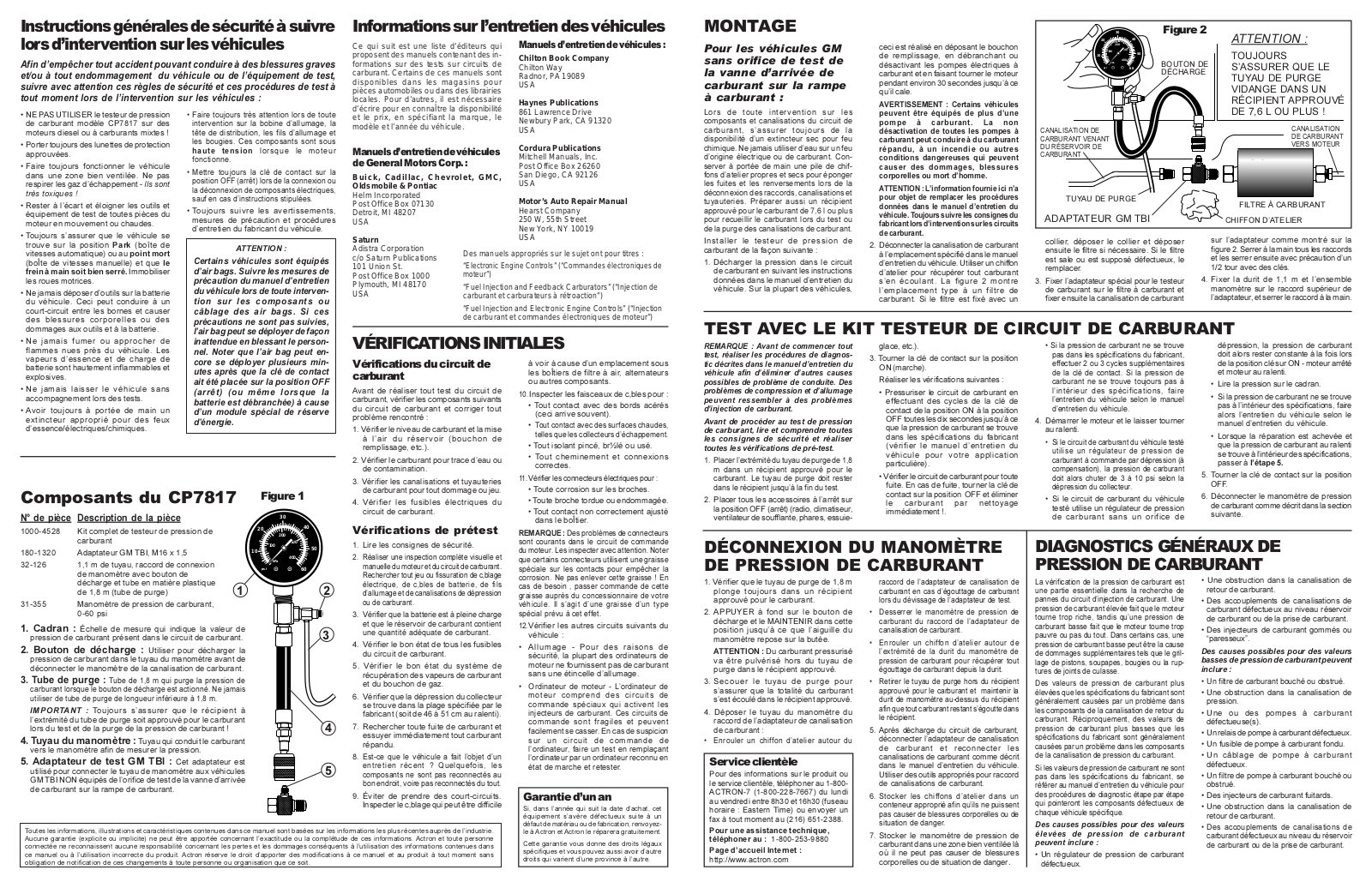 actron CP7817 Instructions Manual