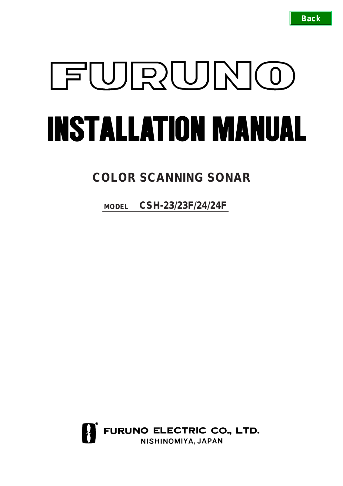 Furuno CSH-24, CSH-23F, CSH-23, CSH-24F User Manual