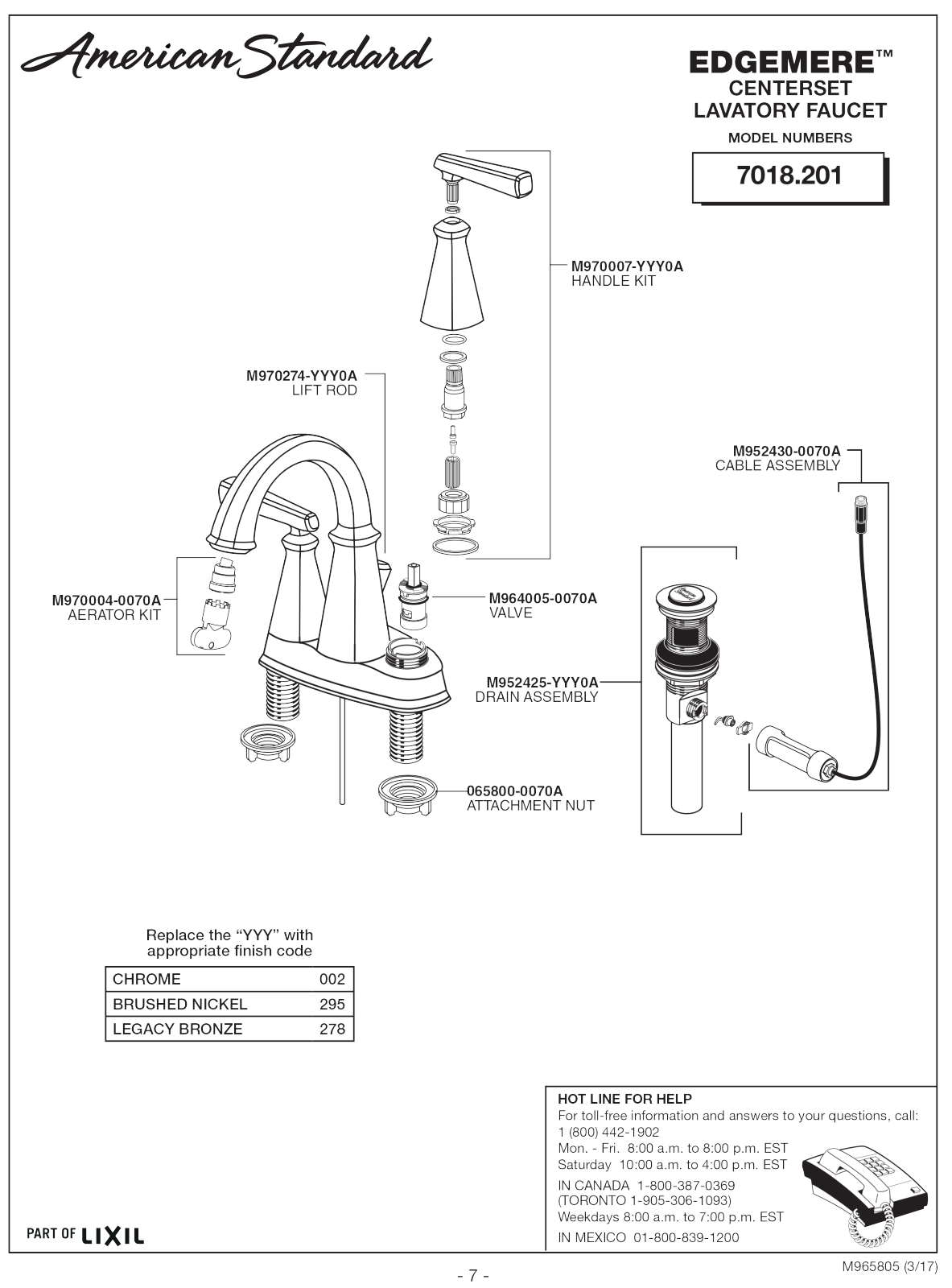 American Standard ASD10440 Specifications - ManualMachine.com