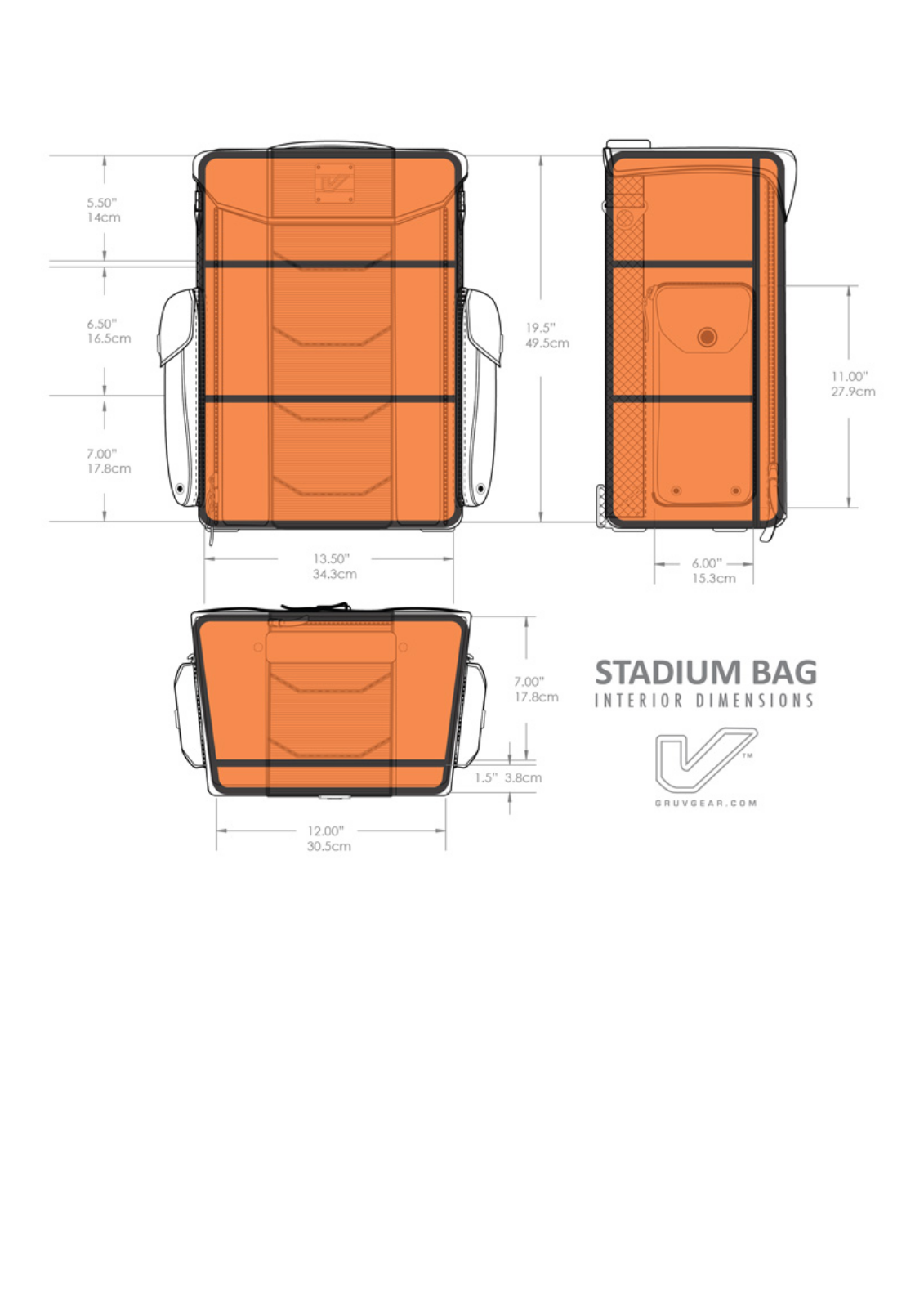 Gruv Gear Stadium Bag - Black User manual