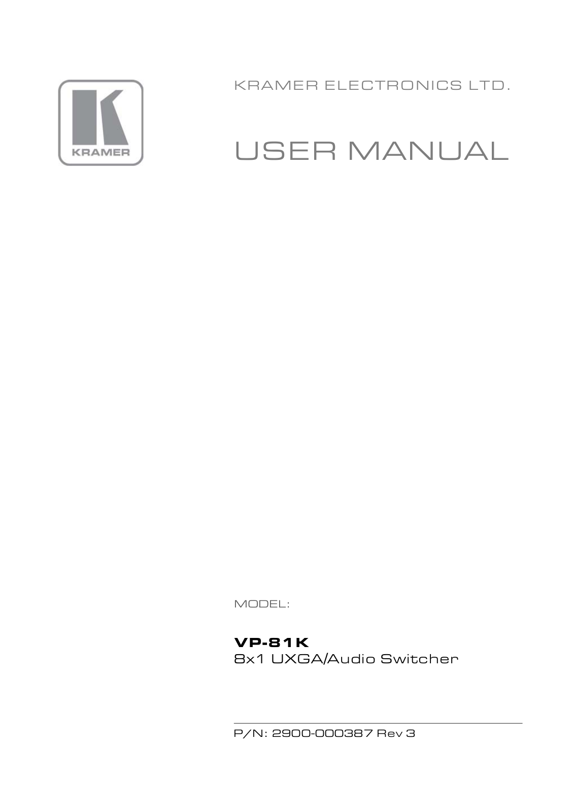 Kramer Electronics VP-81 K User Manual