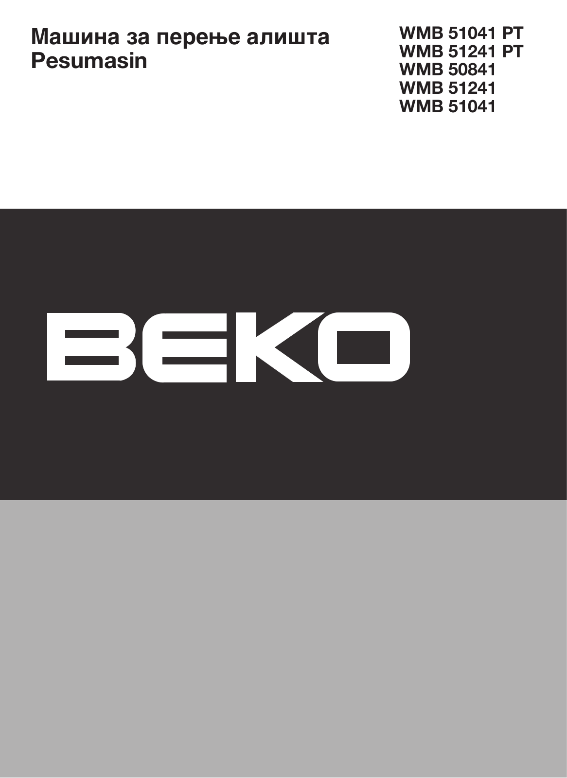 Beko WMB 51041 PT, WMB 51241 PT, WMB 50841, WMB 51241, WMB 51041 User manual