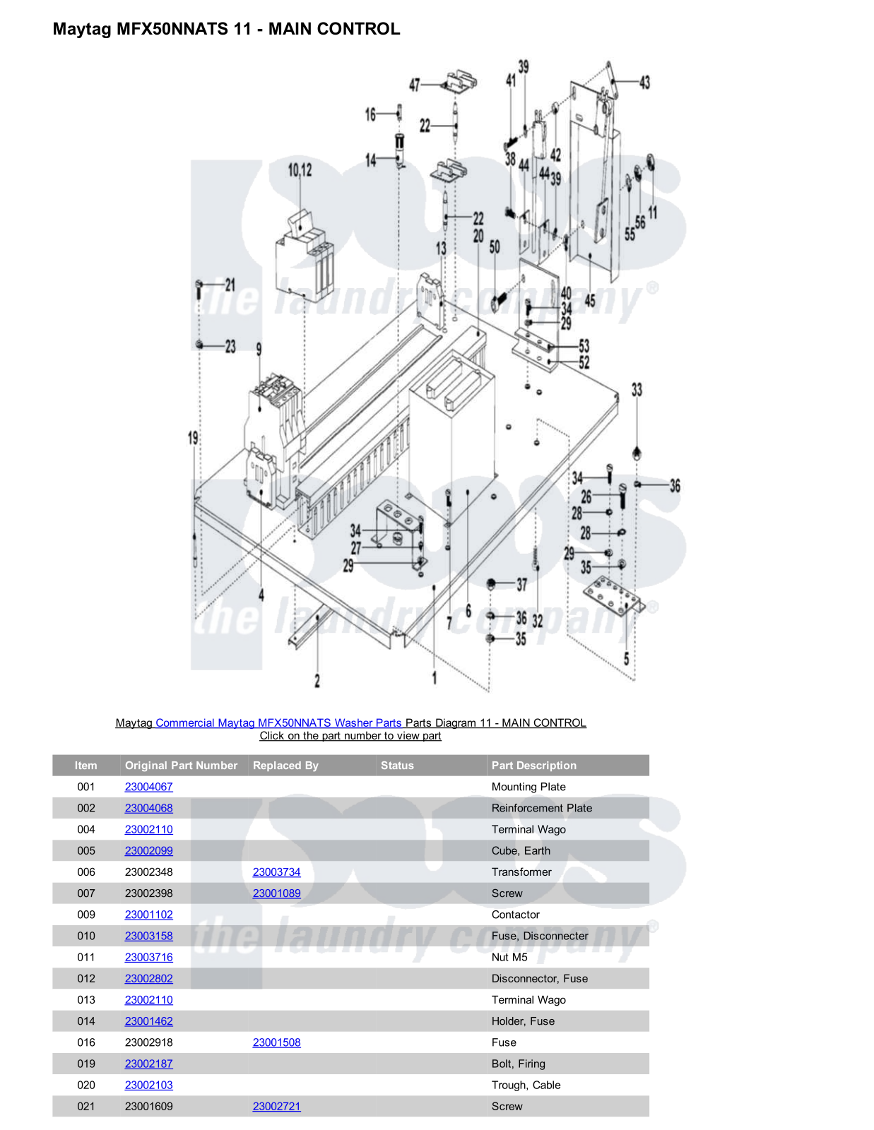 Maytag MFX50NNATS Parts Diagram