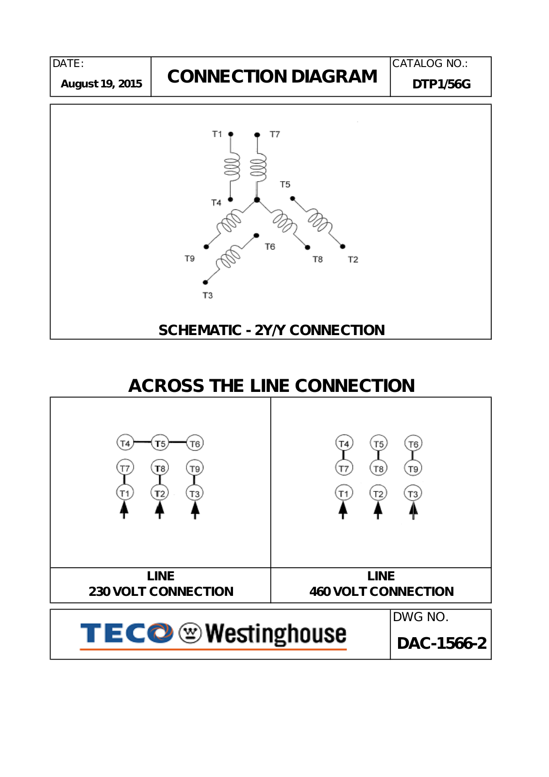 Teco DTP1/56G Connection Diagram