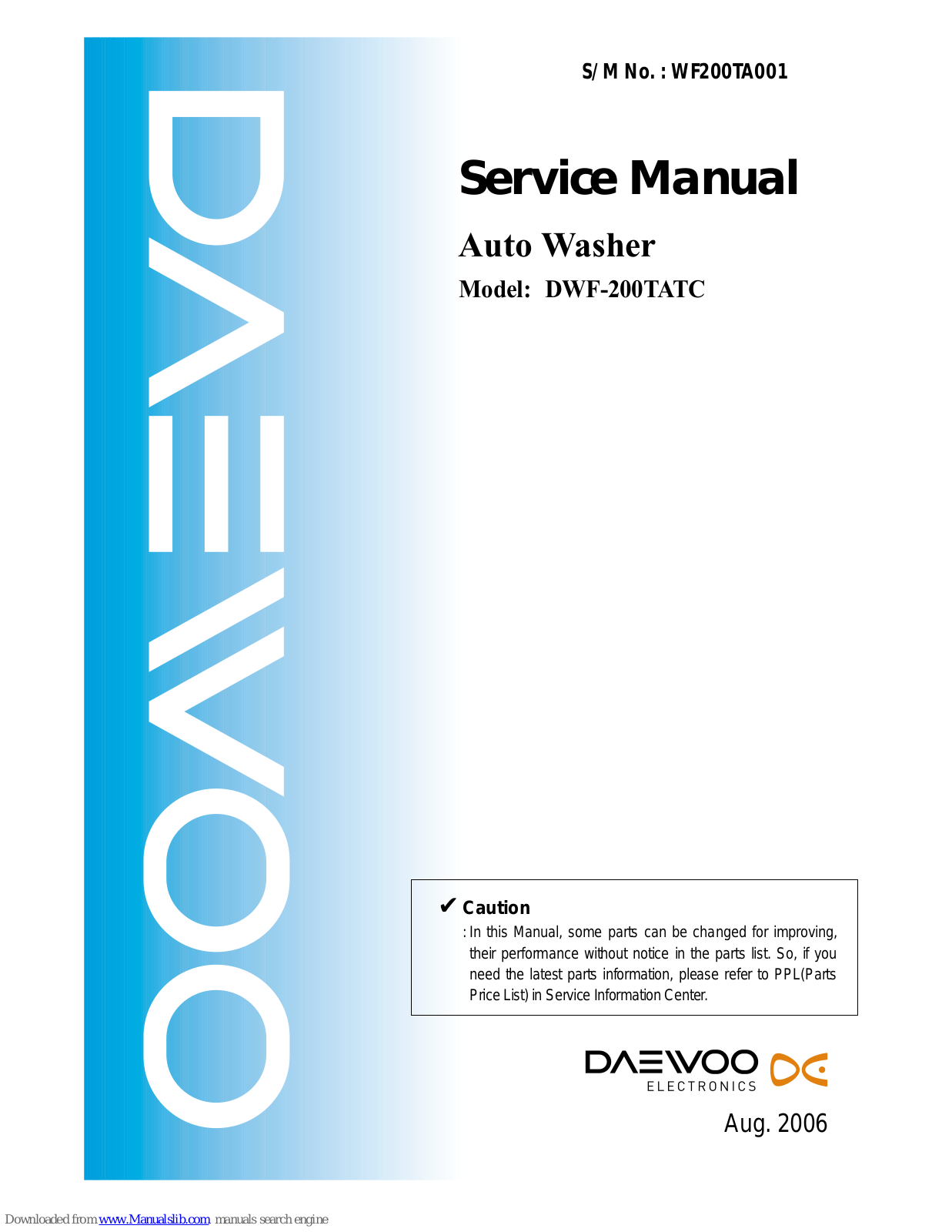 Daewoo DWF-200TATC Service Manual