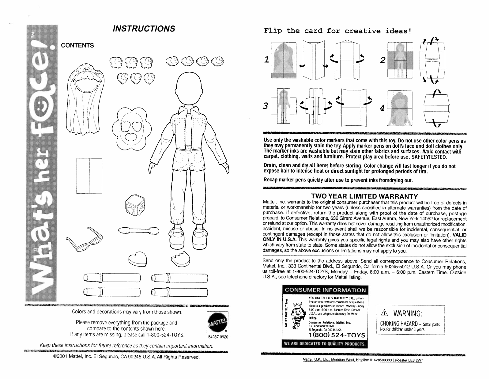 Fisher-Price 54237 Instruction Sheet