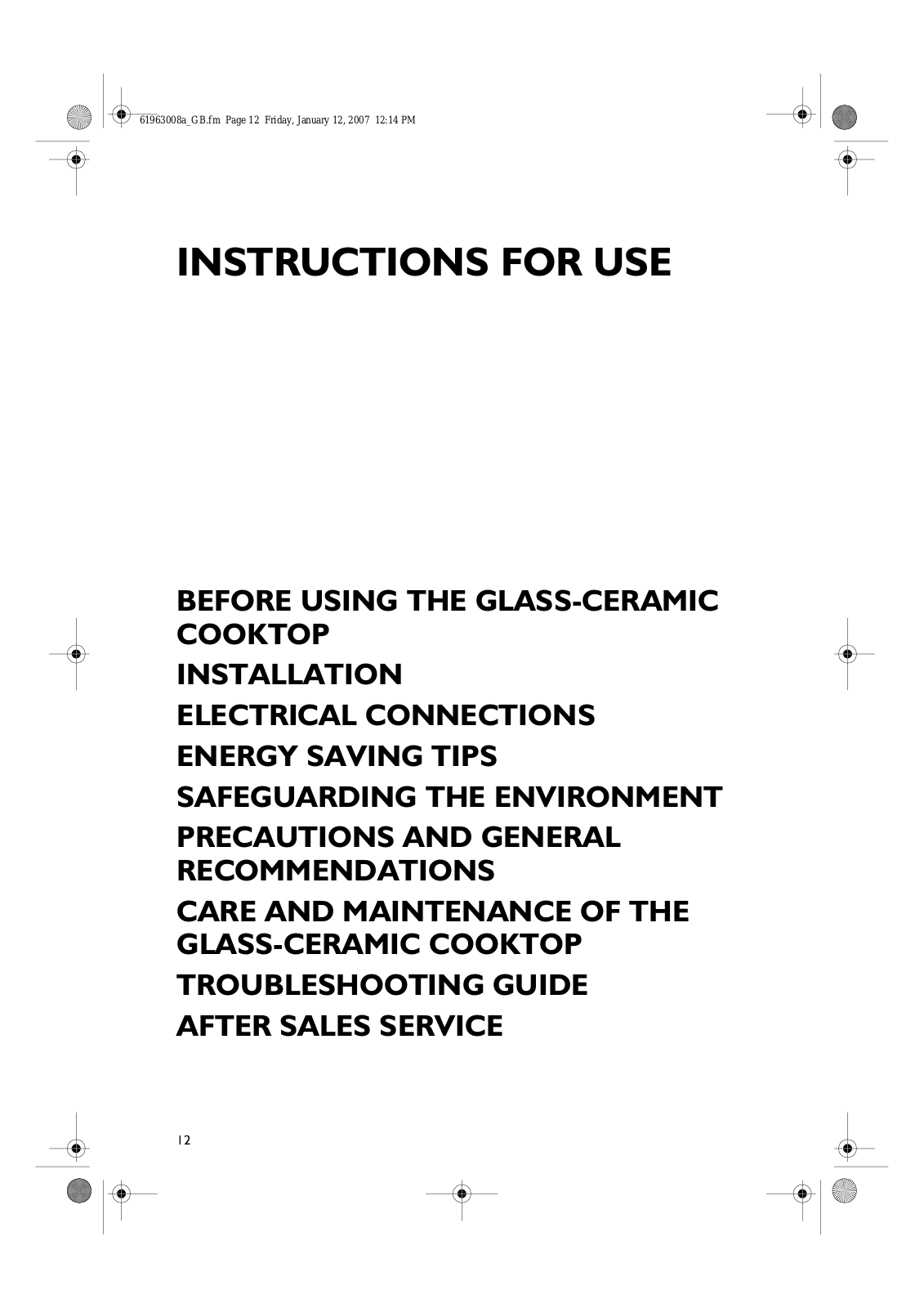 Whirlpool HB V03 S, HB 4 IH INSTRUCTION FOR USE