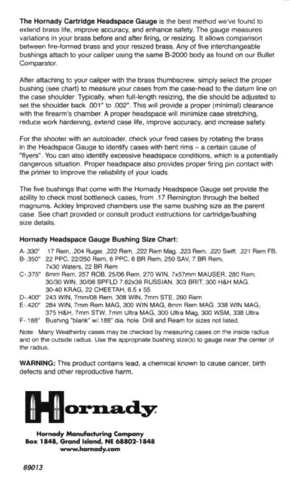 HORNADY Headspace User Manual