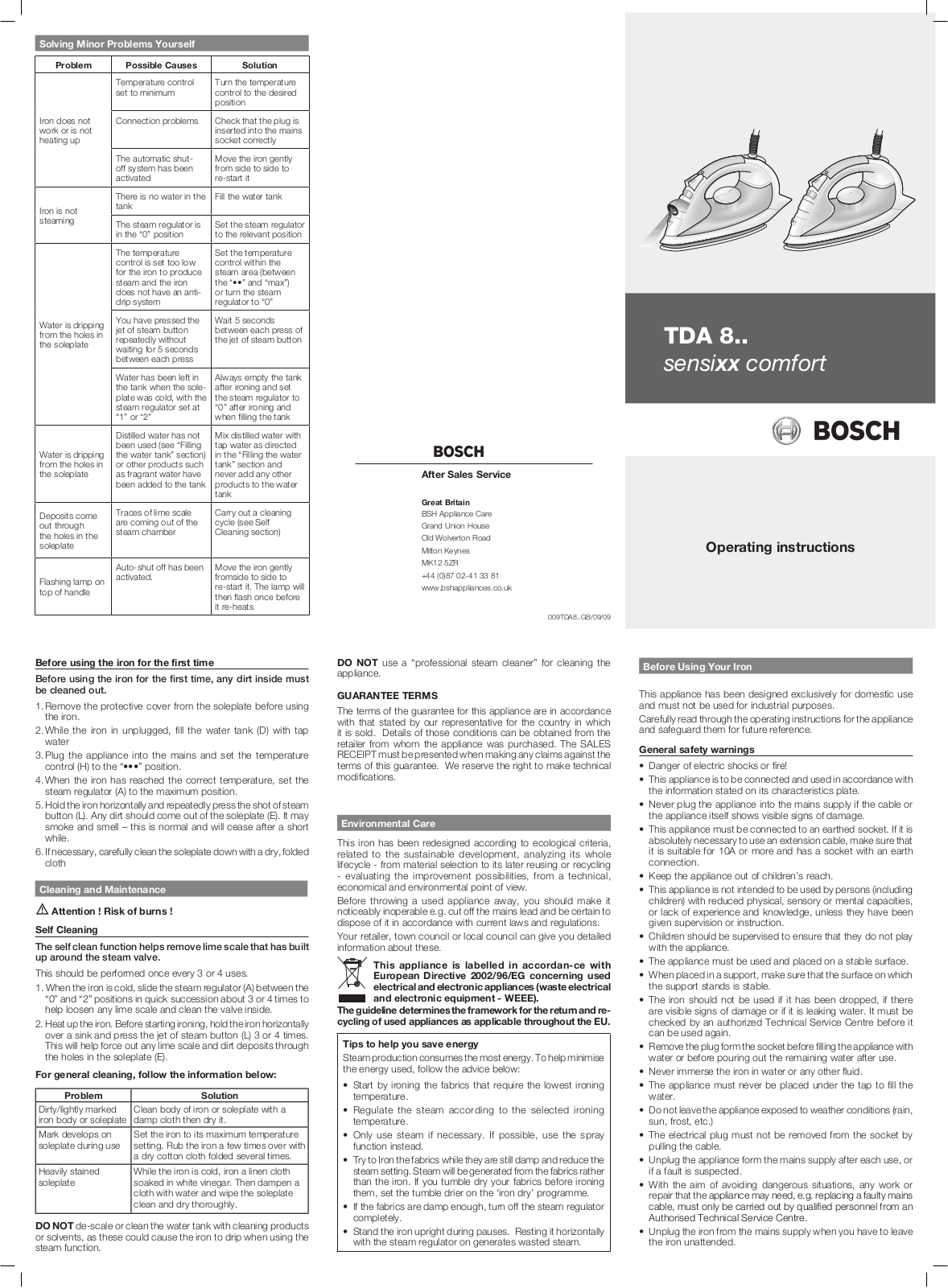 Bosch TDA8393GB, TDA8364GB Manual