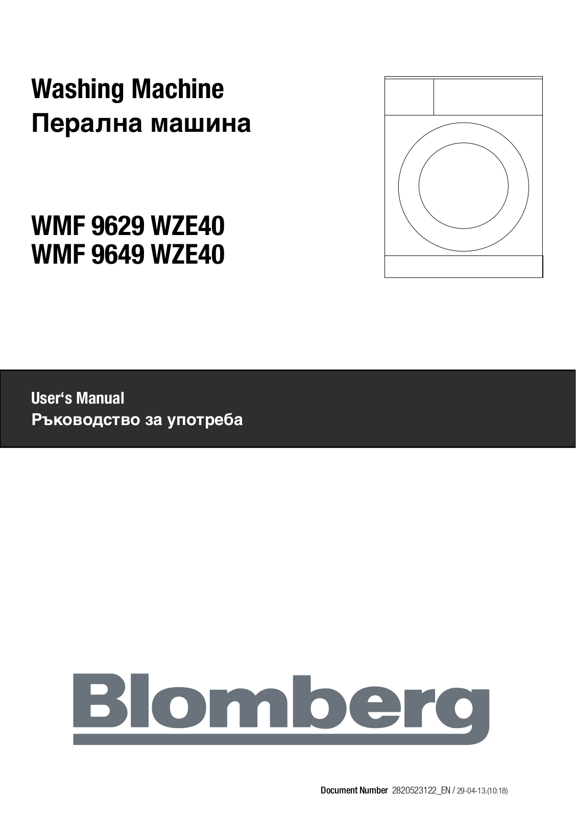 Blomberg WMF 9649 WZE40 User Manual