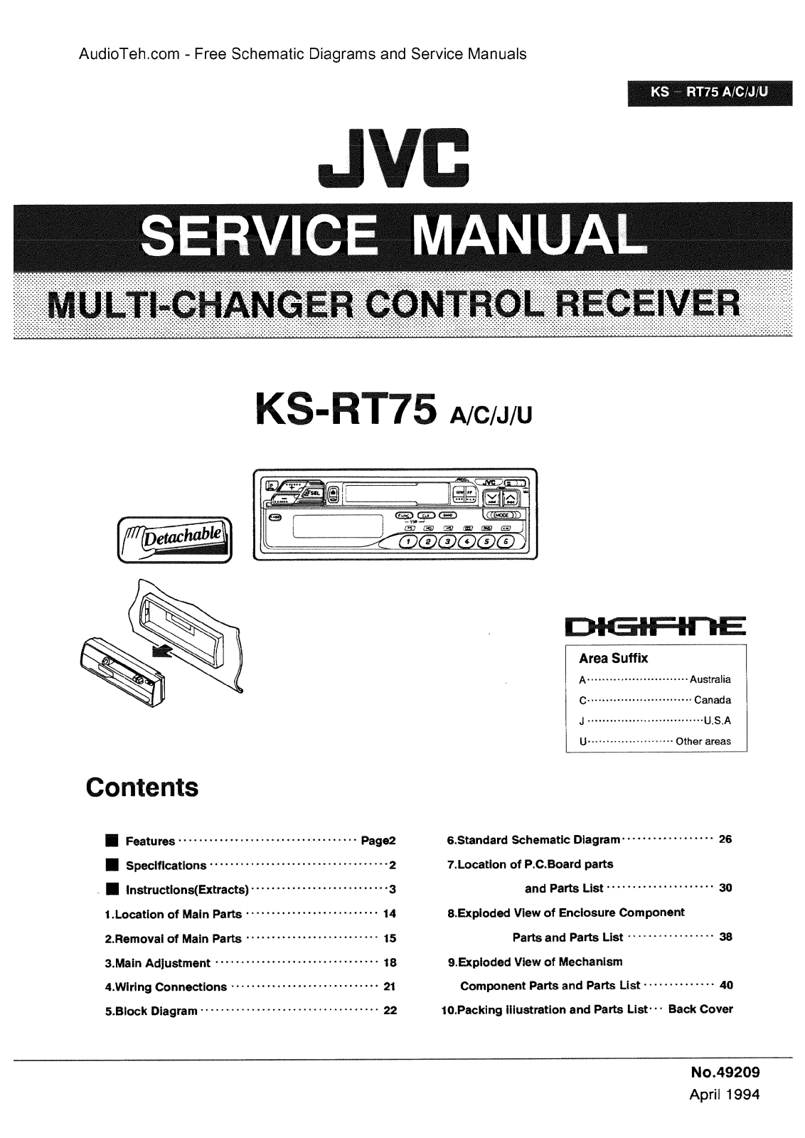 JVC KSRT-75 Schematic