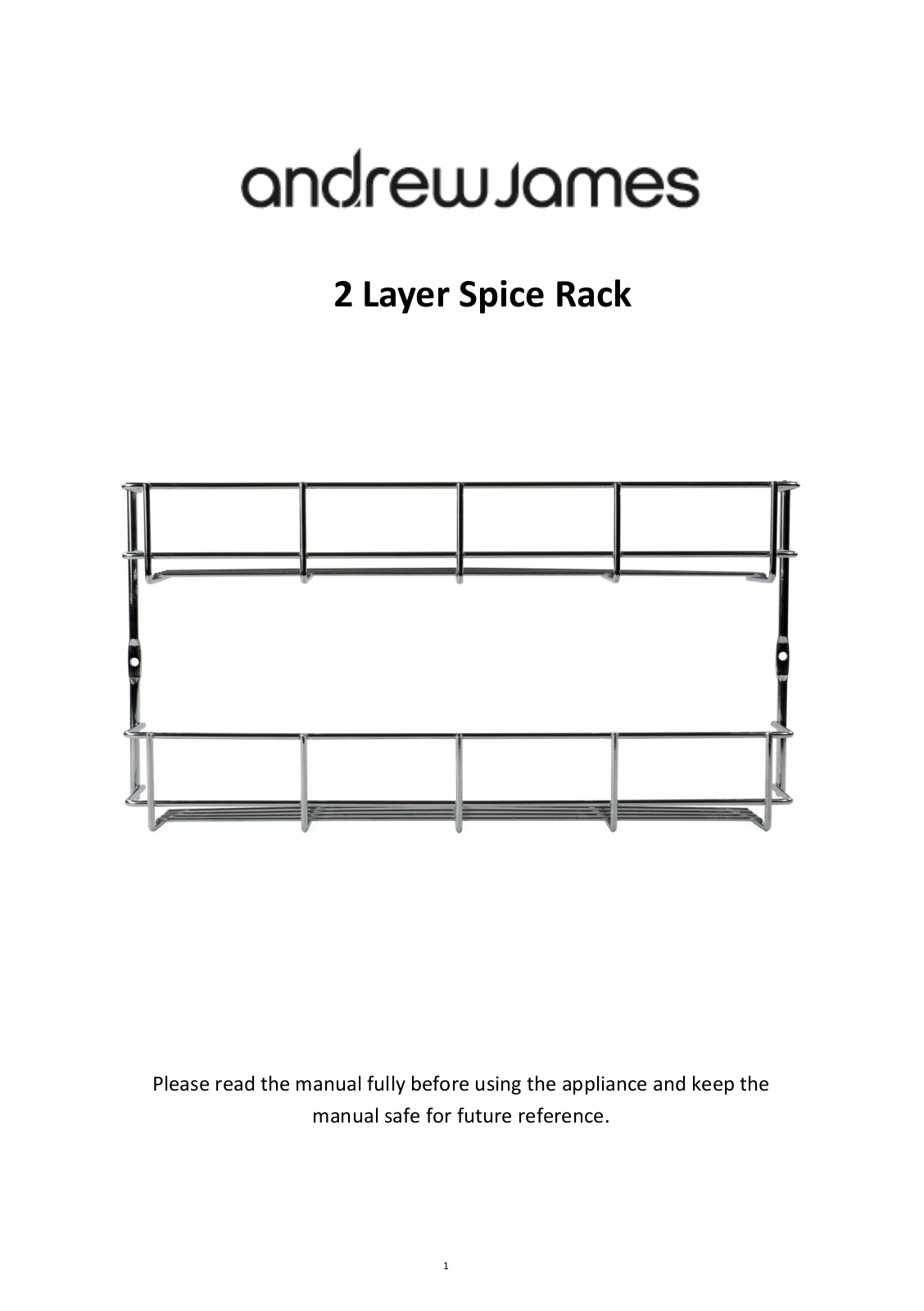 Andrew James 2 Tier Spice Rack User Manual