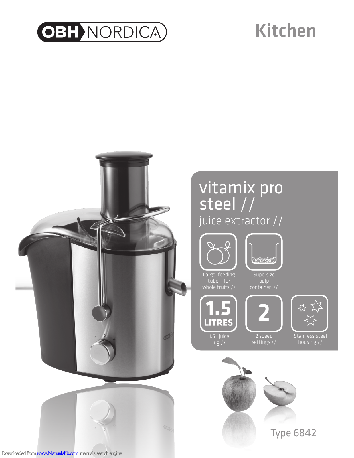 OBH Nordica vitamix pro steel 6842 Instruction Manual