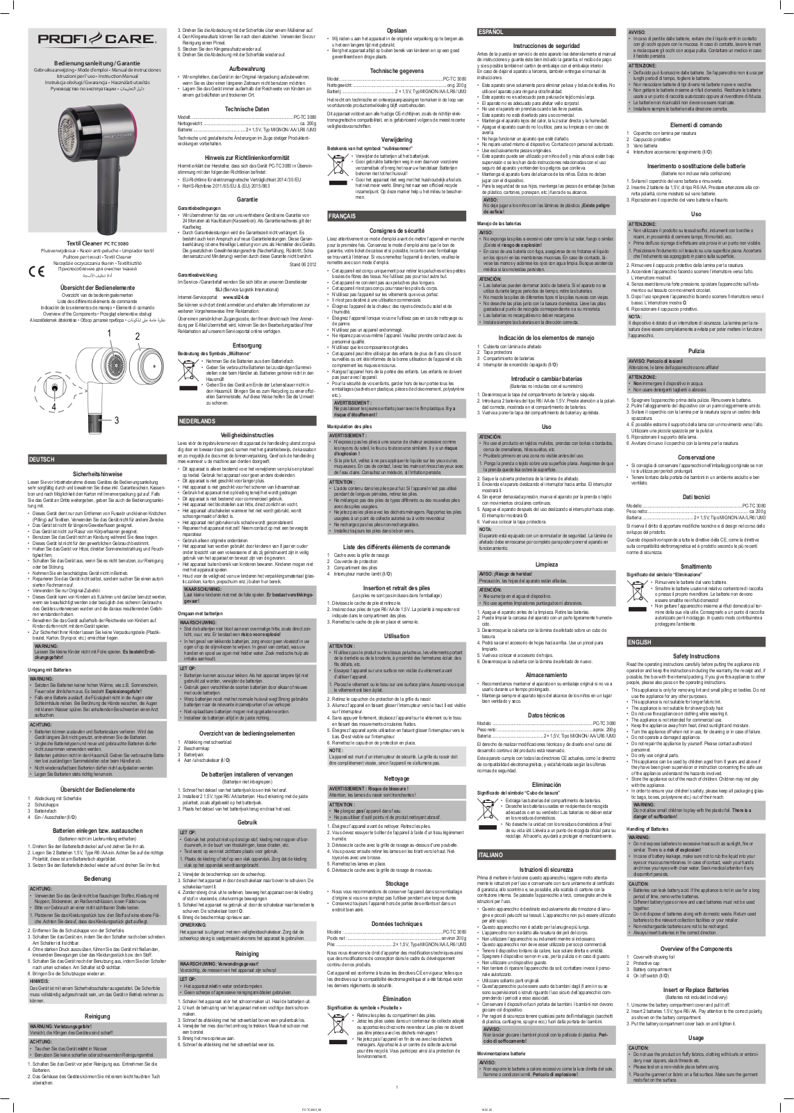 ProfiCare PC-TC 3080 operation manual