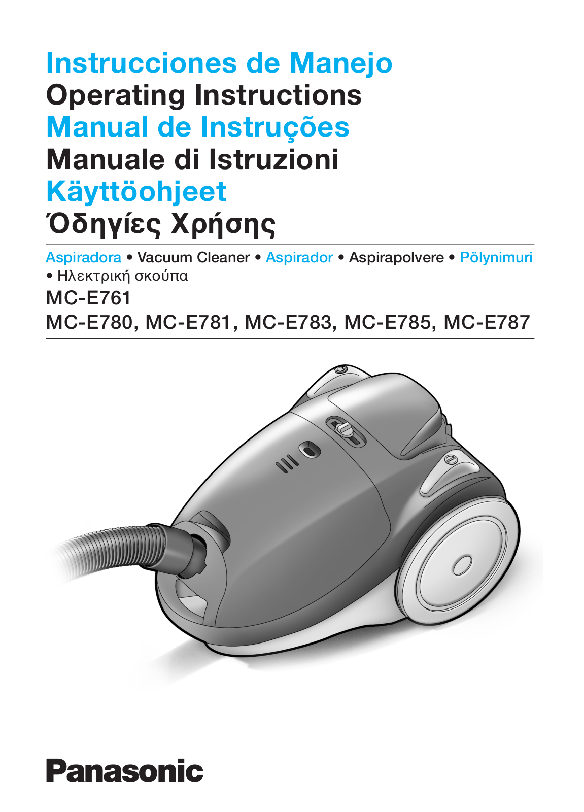 Panasonic MC-E780, MC-E781, MC-E785, MC-E783, MC-E787 User Manual