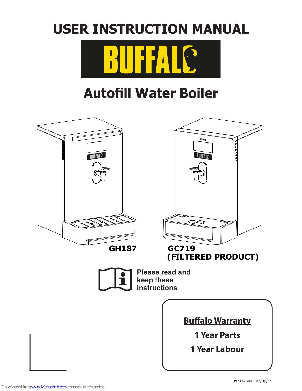 Buffalo GH187, GC719 User Instruction Manual