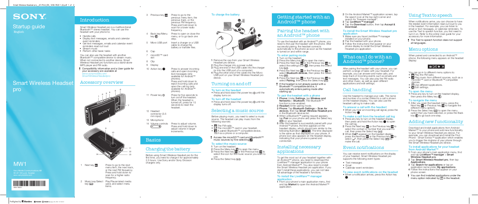 Sony DDA 2033 User Guide