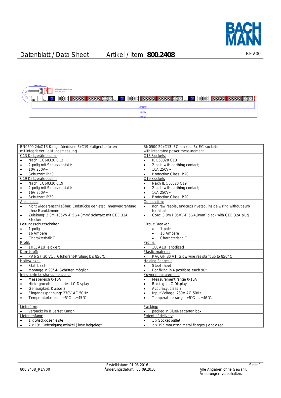 Bachmann 800.2408 User Manual