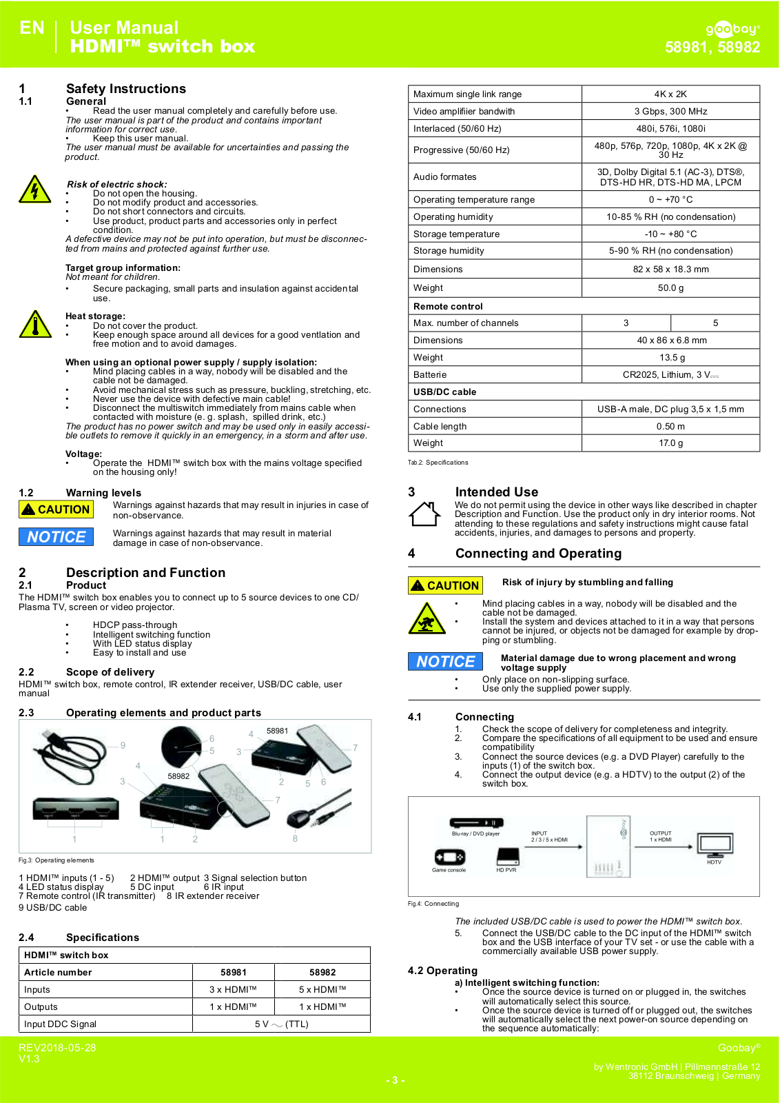 Goobay 58981, 58982 User Manual