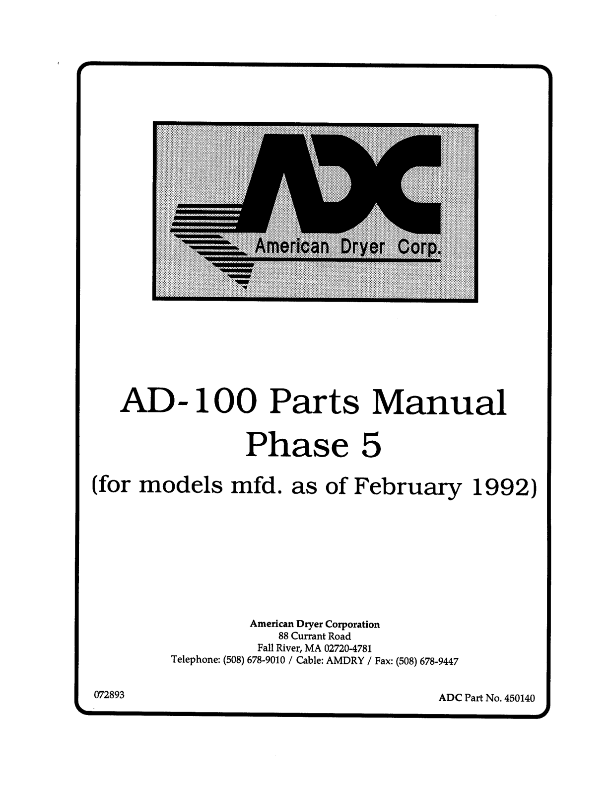 ADC AD-100 User Manual