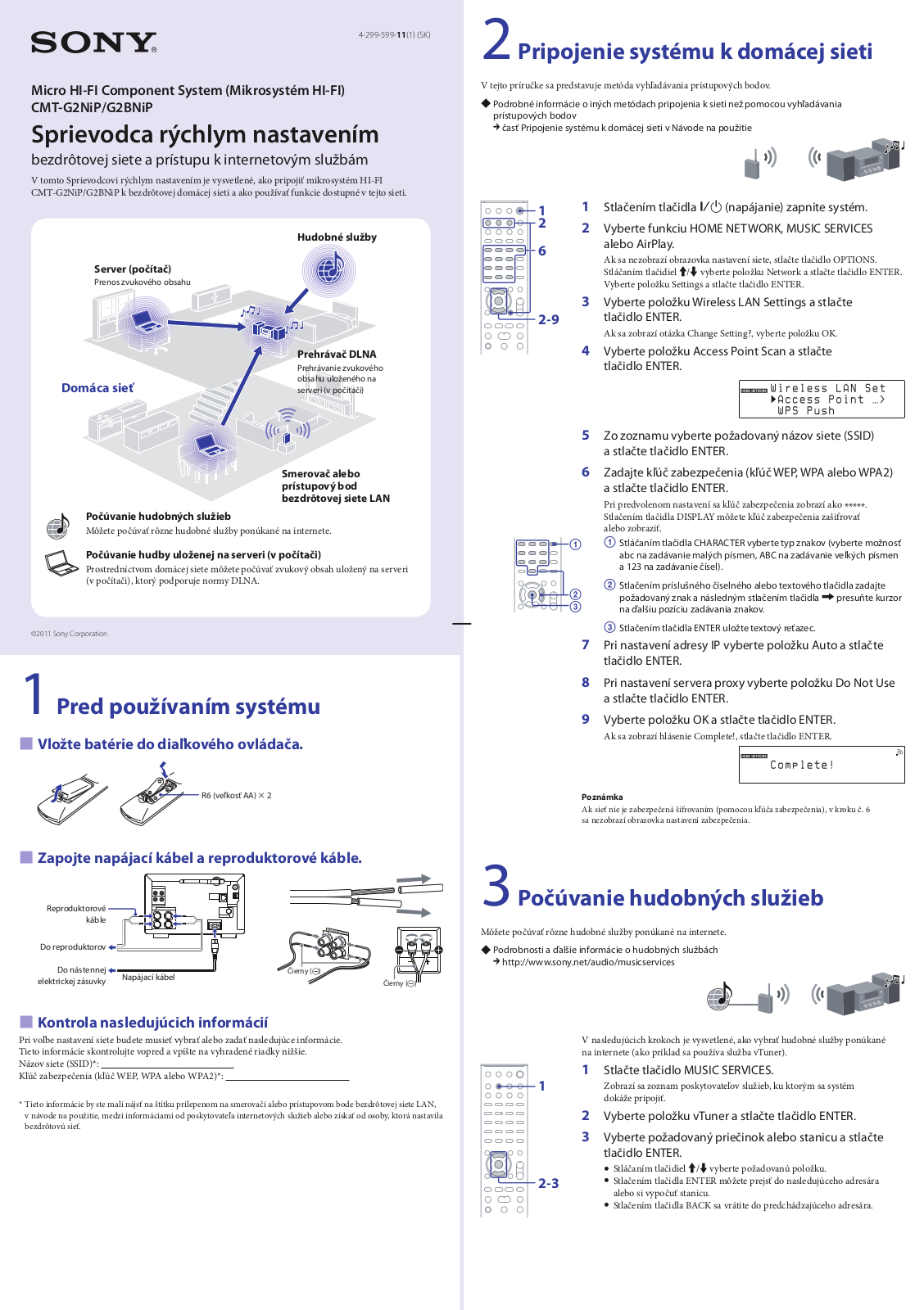 Sony CMT-G2BNiP Getting Started Guide