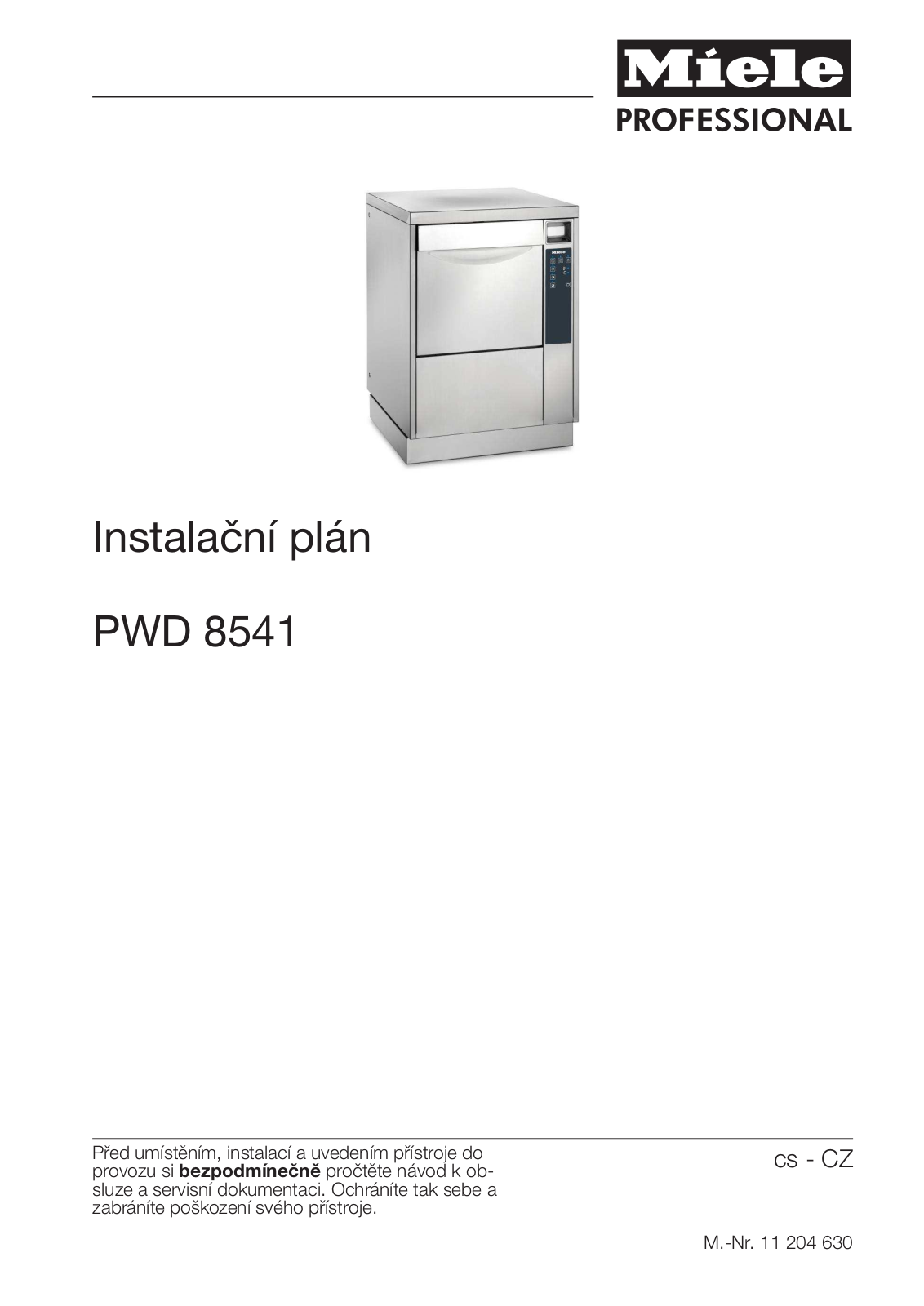 Miele PWD 8541 Installation diagram