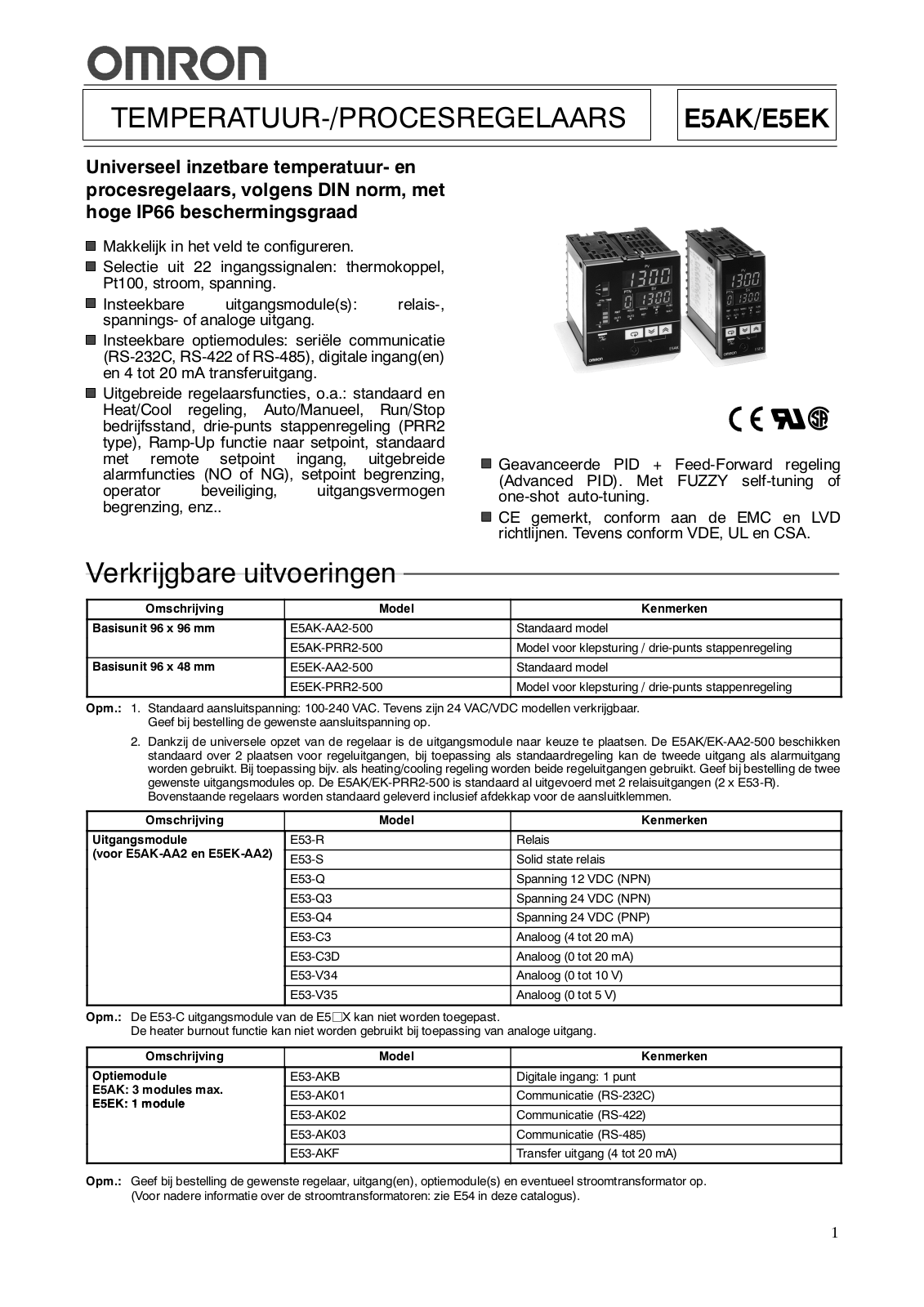 Omron E5EK, E5AK Instructions Manual