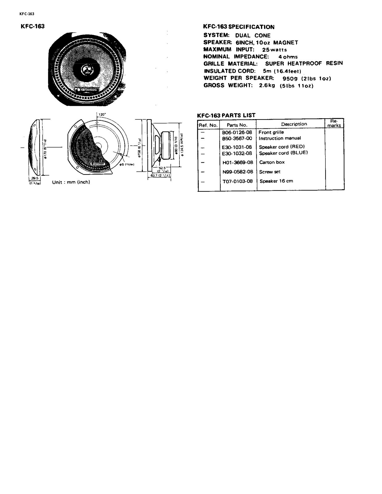 Kenwood KFC-163 Service Manual