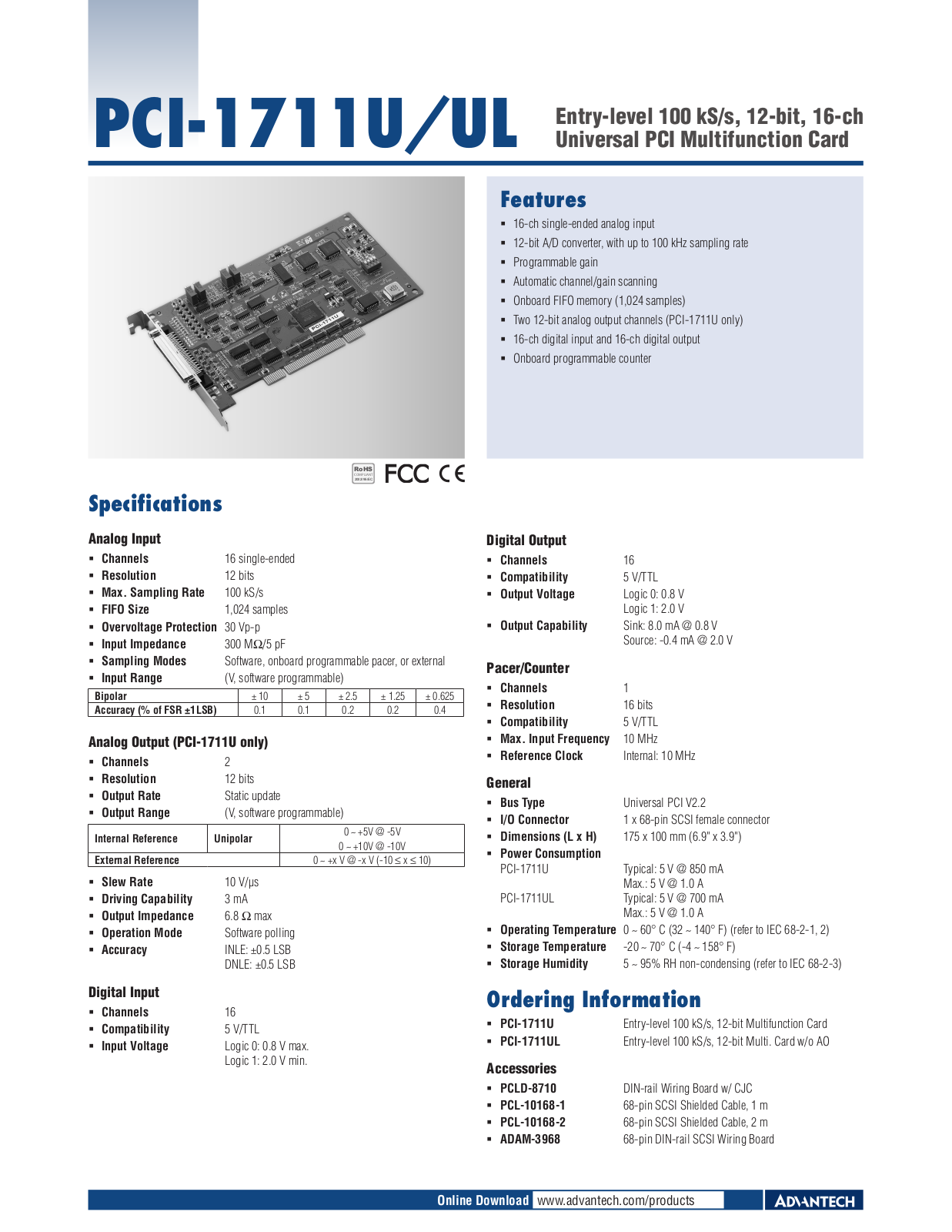 Impulse PCI-1711U-UL User Manual