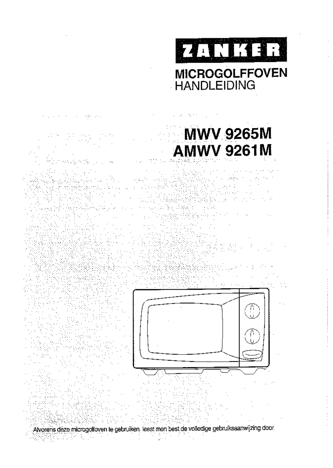 Zanker MWV9265M, MWV9261M User Manual