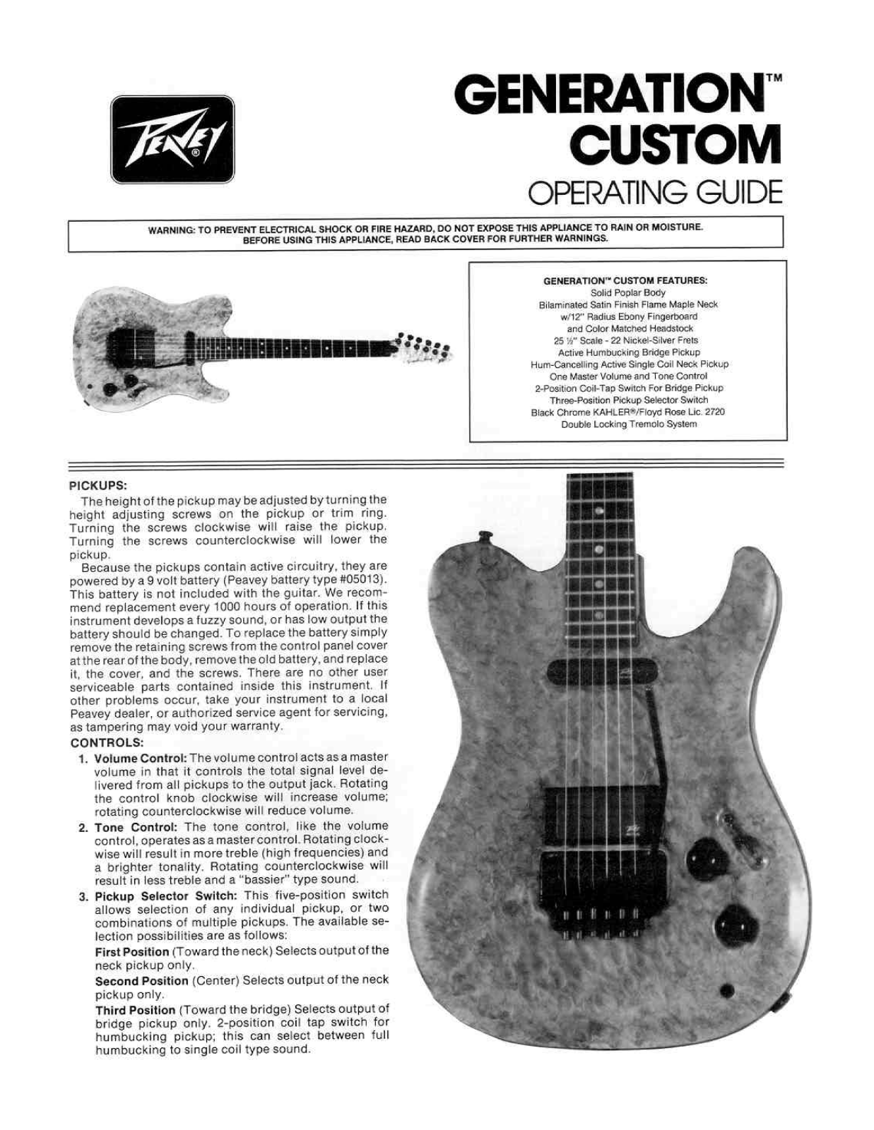 Peavey Generation Custom User Manual