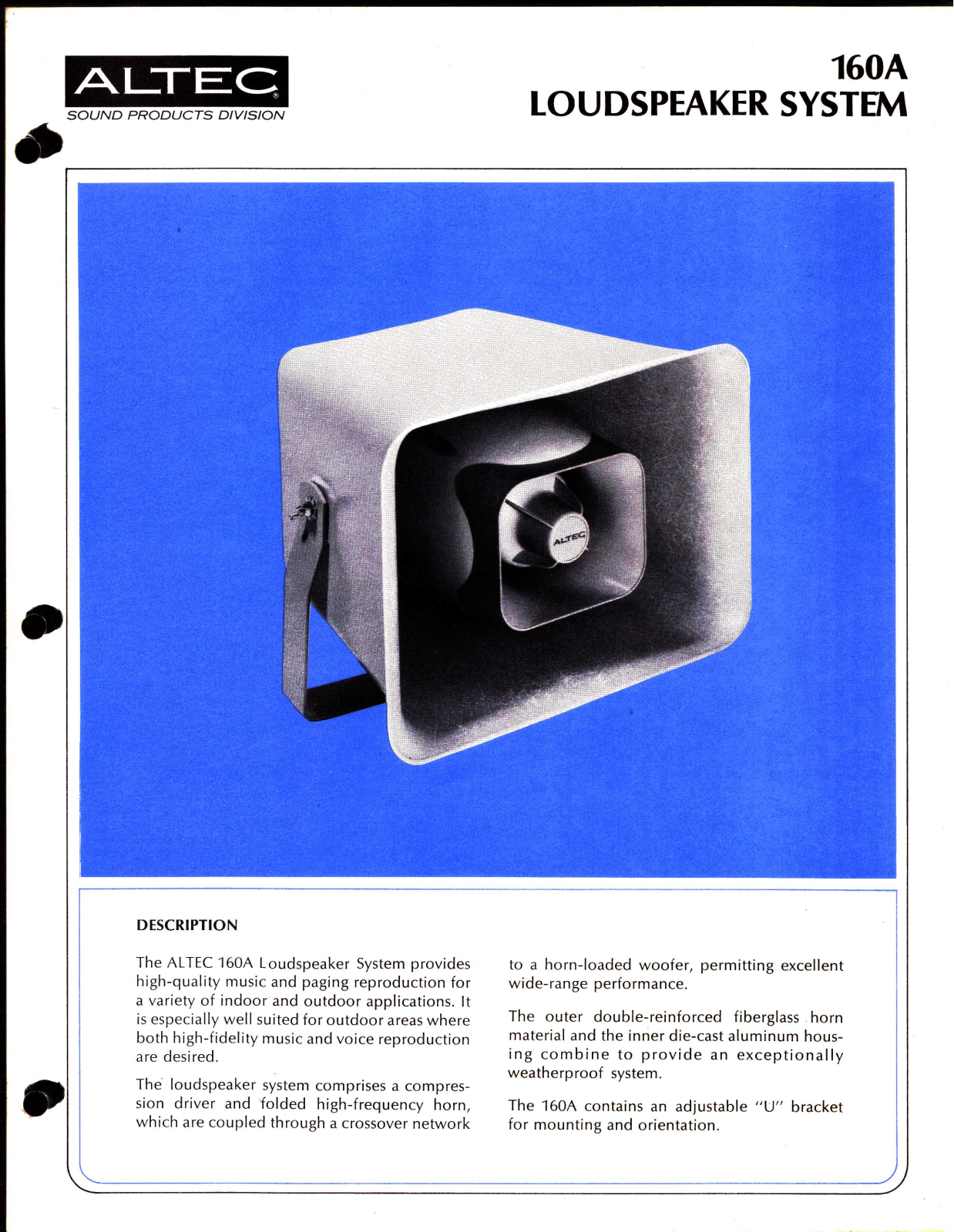 Altec Lansing 160A User Manual