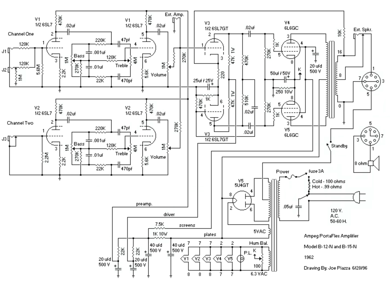 Ampeg b15n schematic